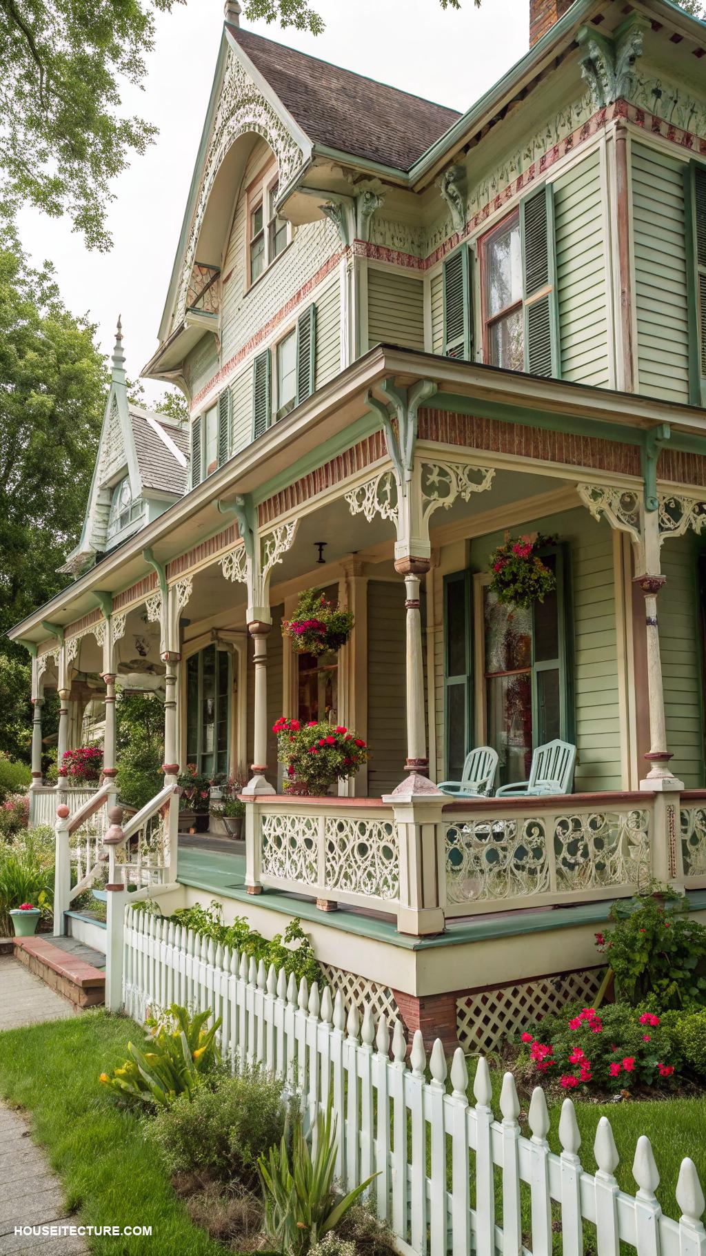 farmhouse with wrap around porch Victorian farmhouse with intricate porch details