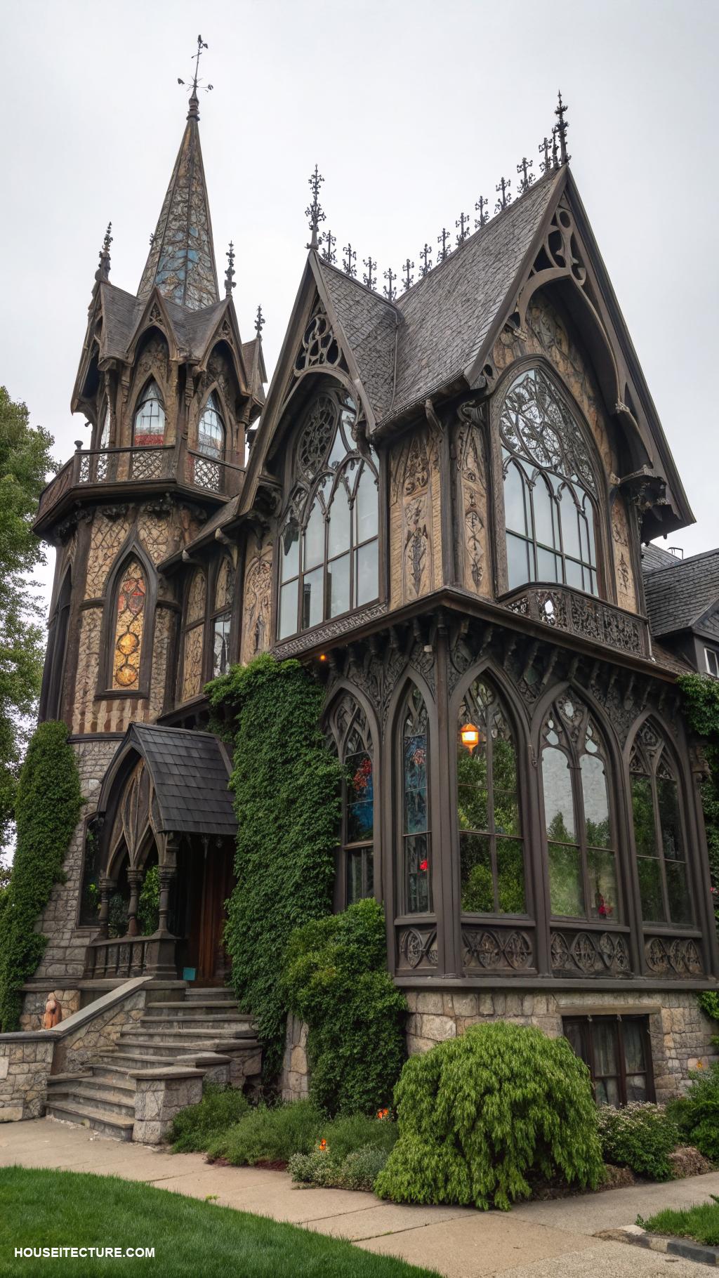 gothic architecture Crenellated parapets for medieval flair