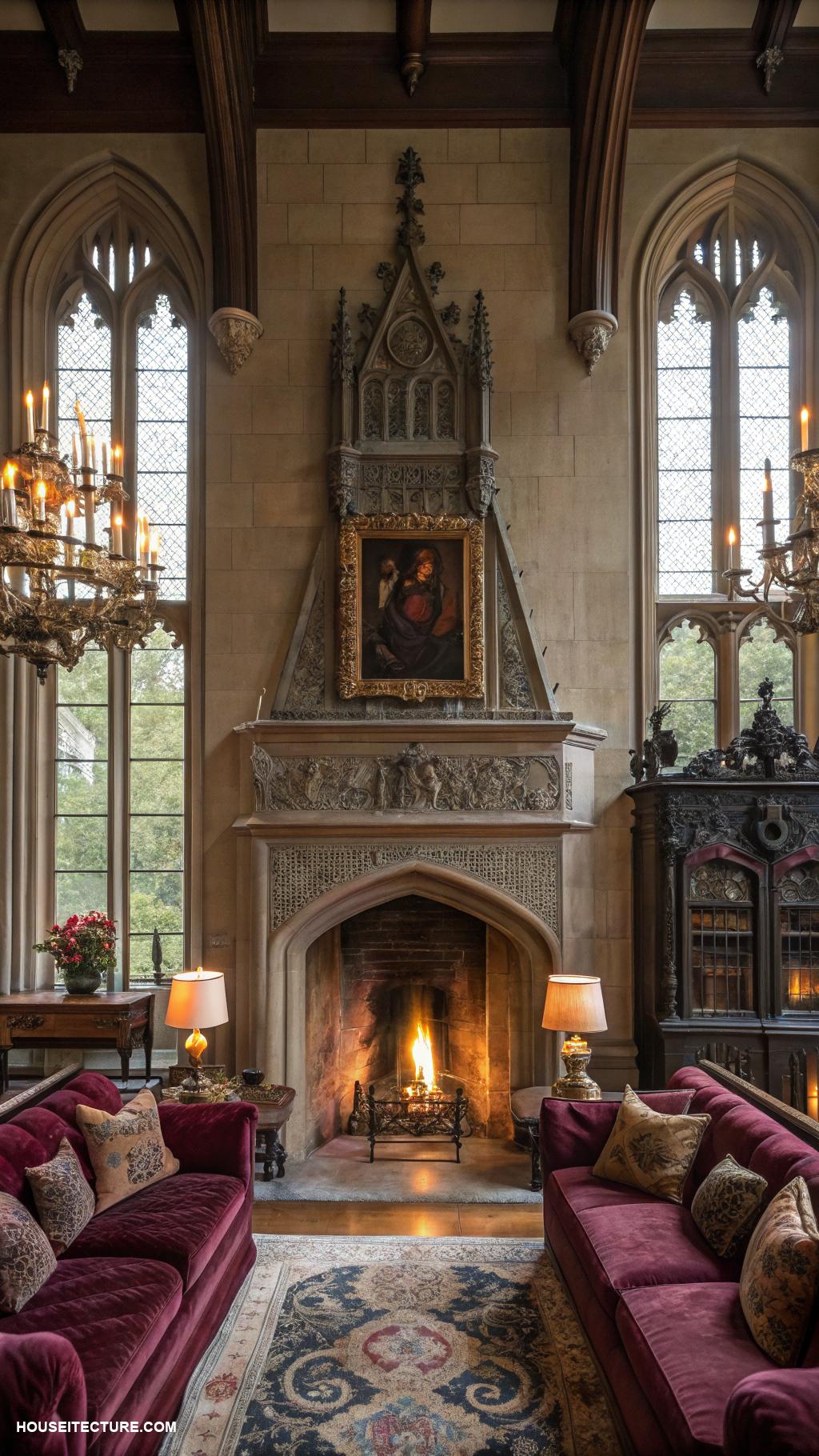 gothic architecture Large fireplaces for cozy ambiance