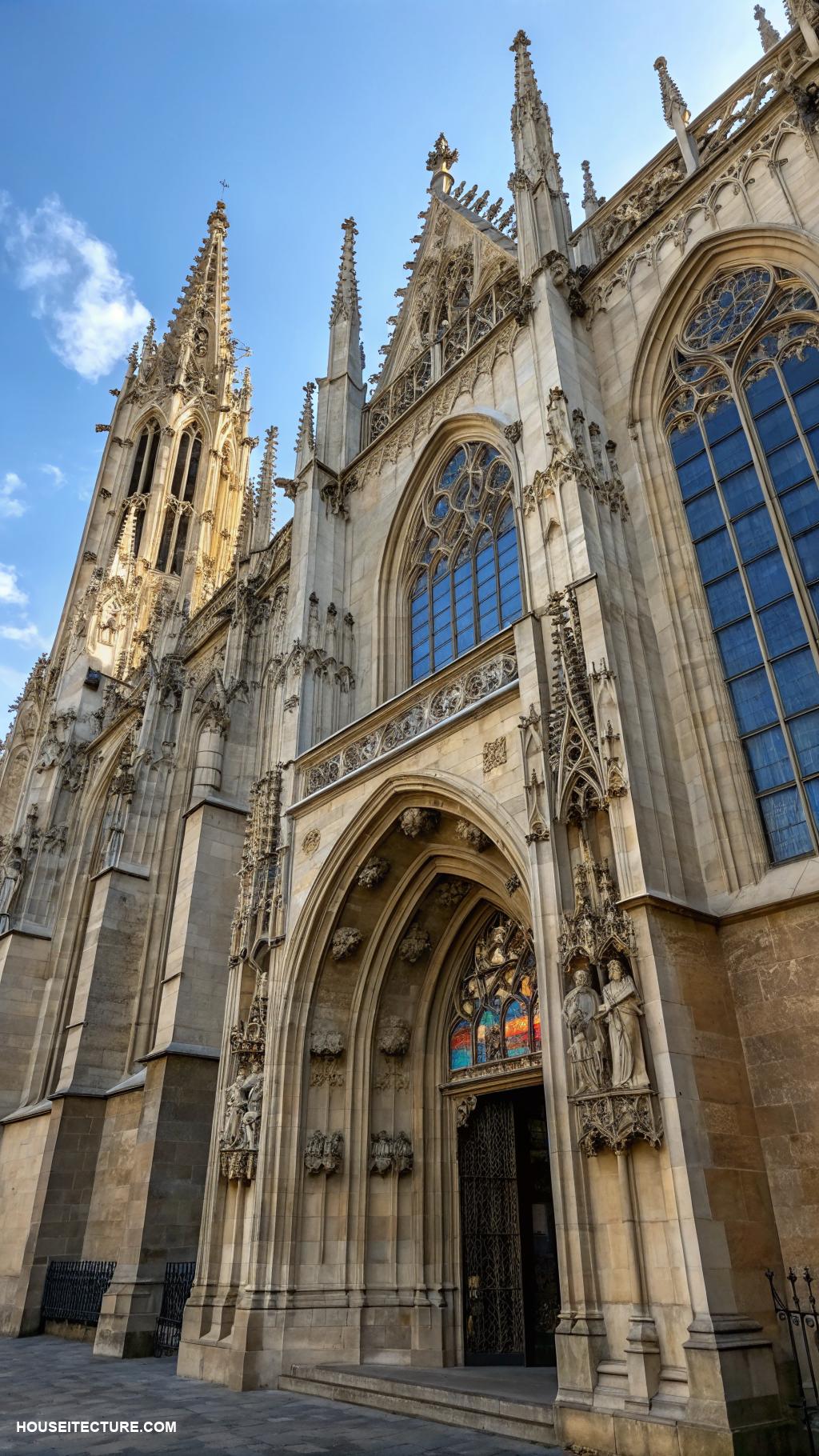 gothic architecture Stone facades with ornate details
