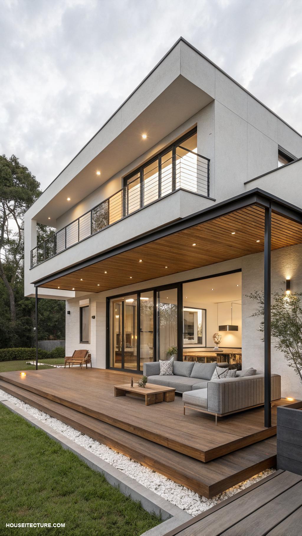 house with wrap around porch Minimalist style with sleek lines