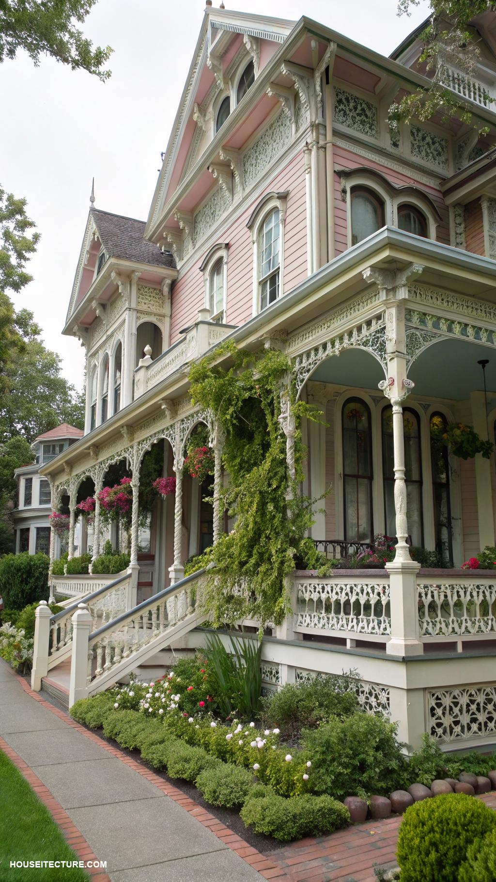 house with wrap around porch Victorian style with ornate details