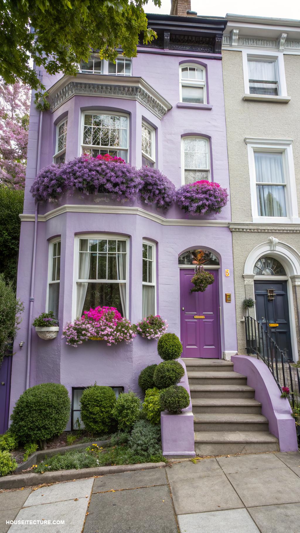 lavender house Charming lavender townhouse in urban setting