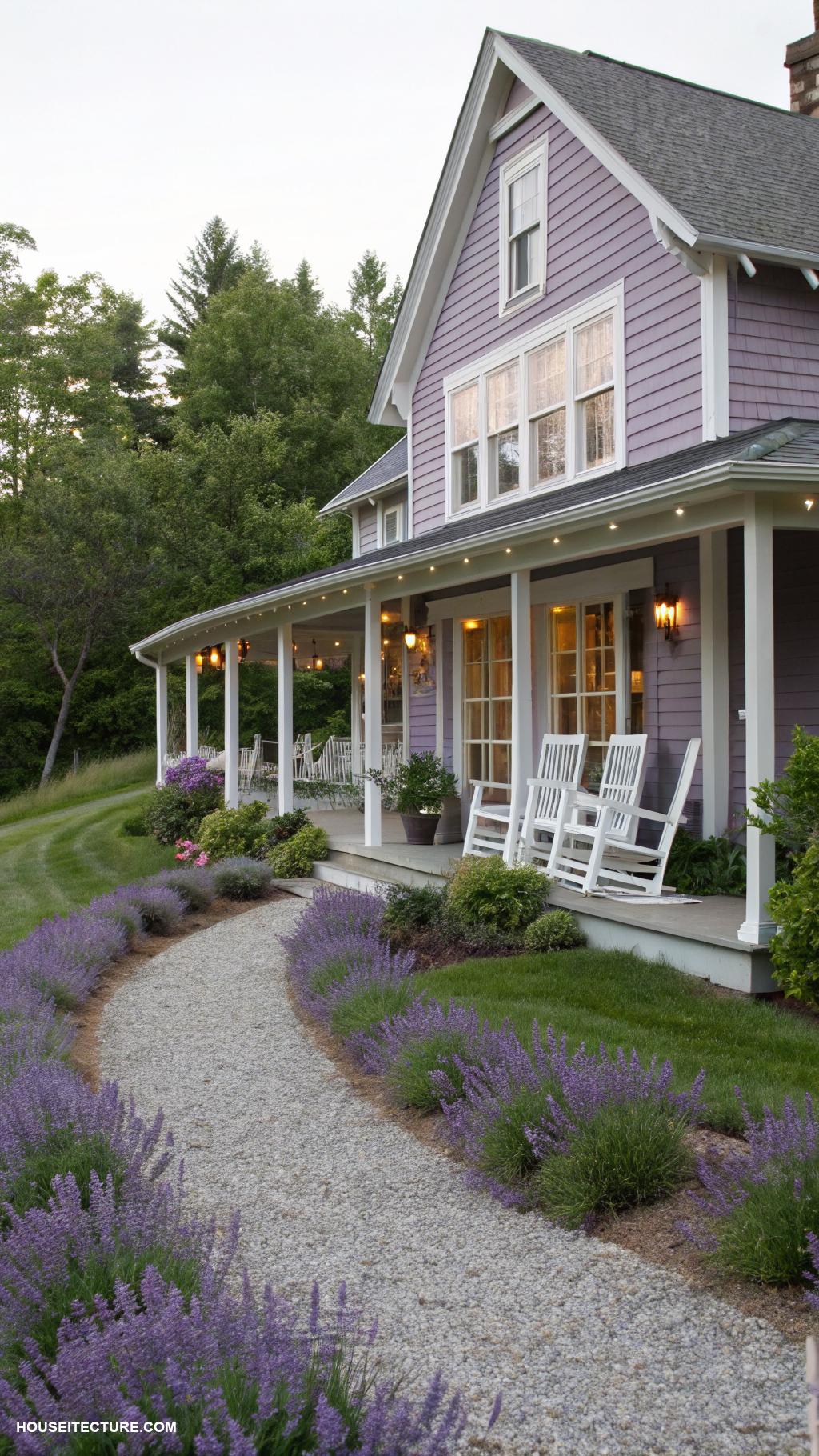 lavender house Lavender farmhouse with white accents