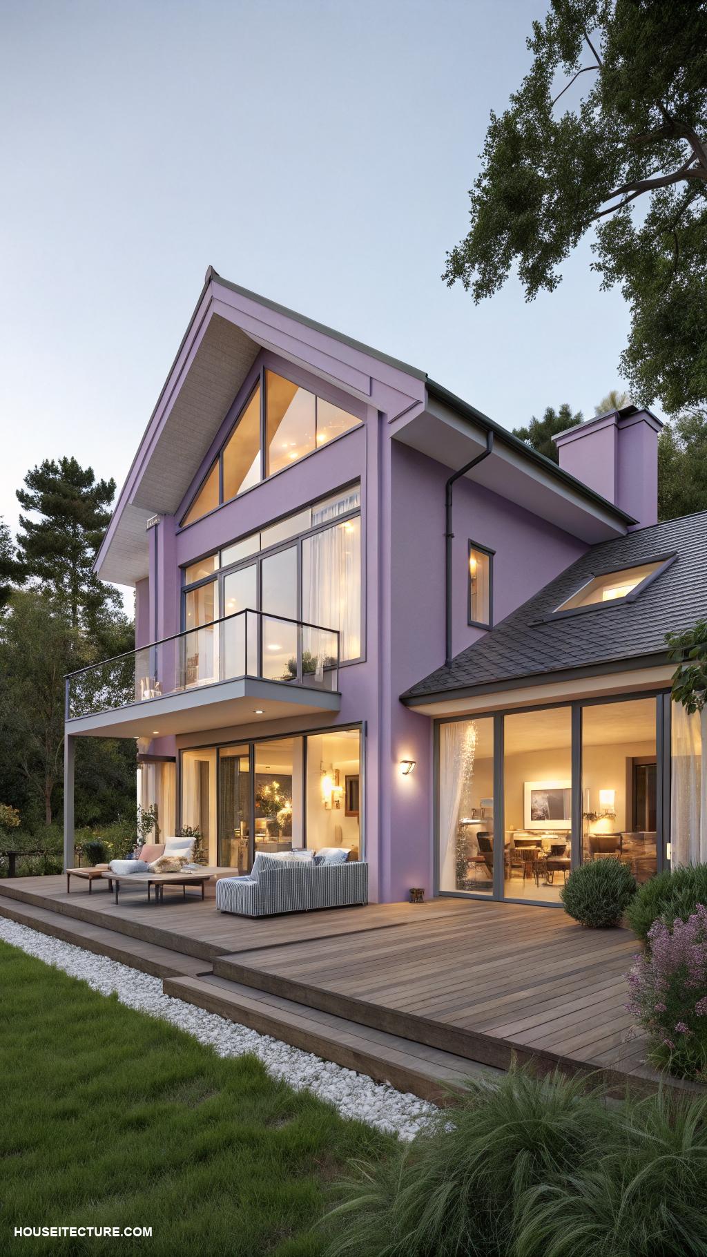 lavender house Modern lavender split level design