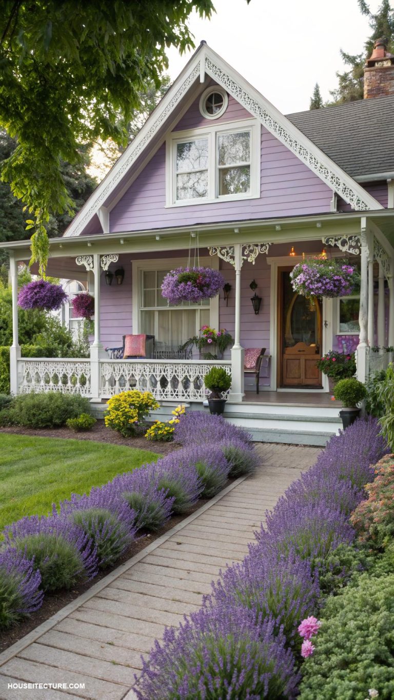 lavender house Stylish lavender bungalow with garden