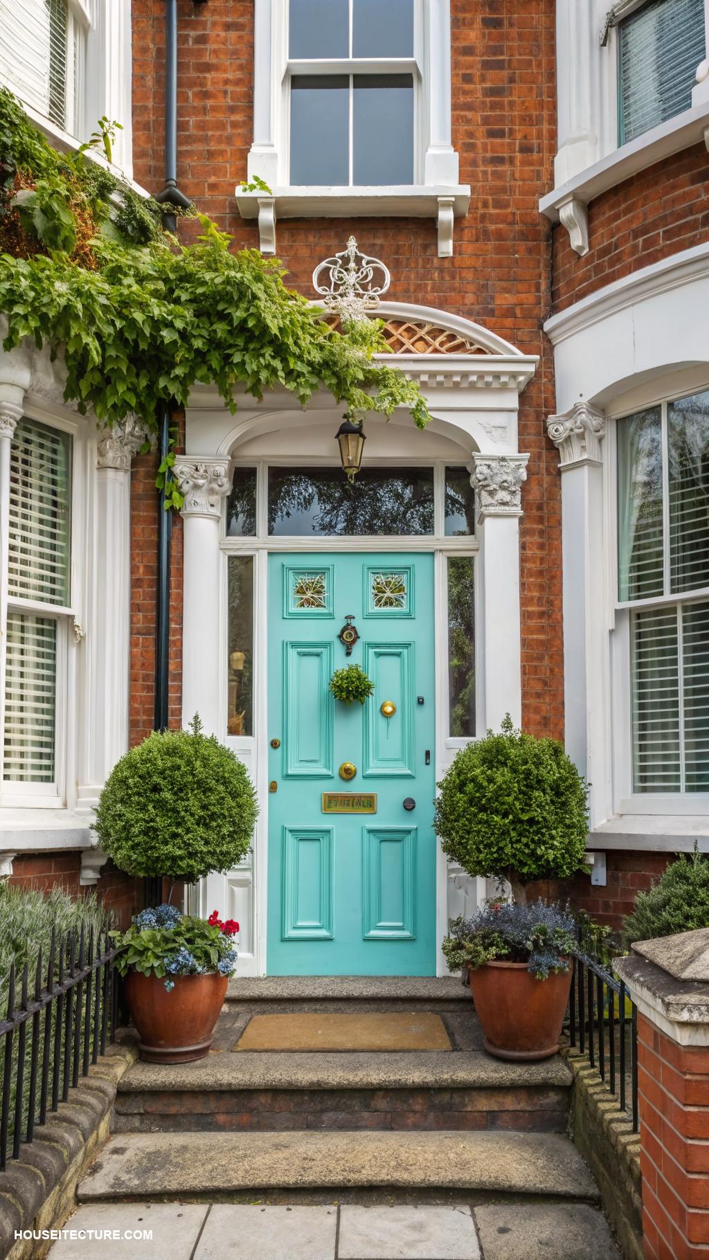 london home exterior Colorful front door