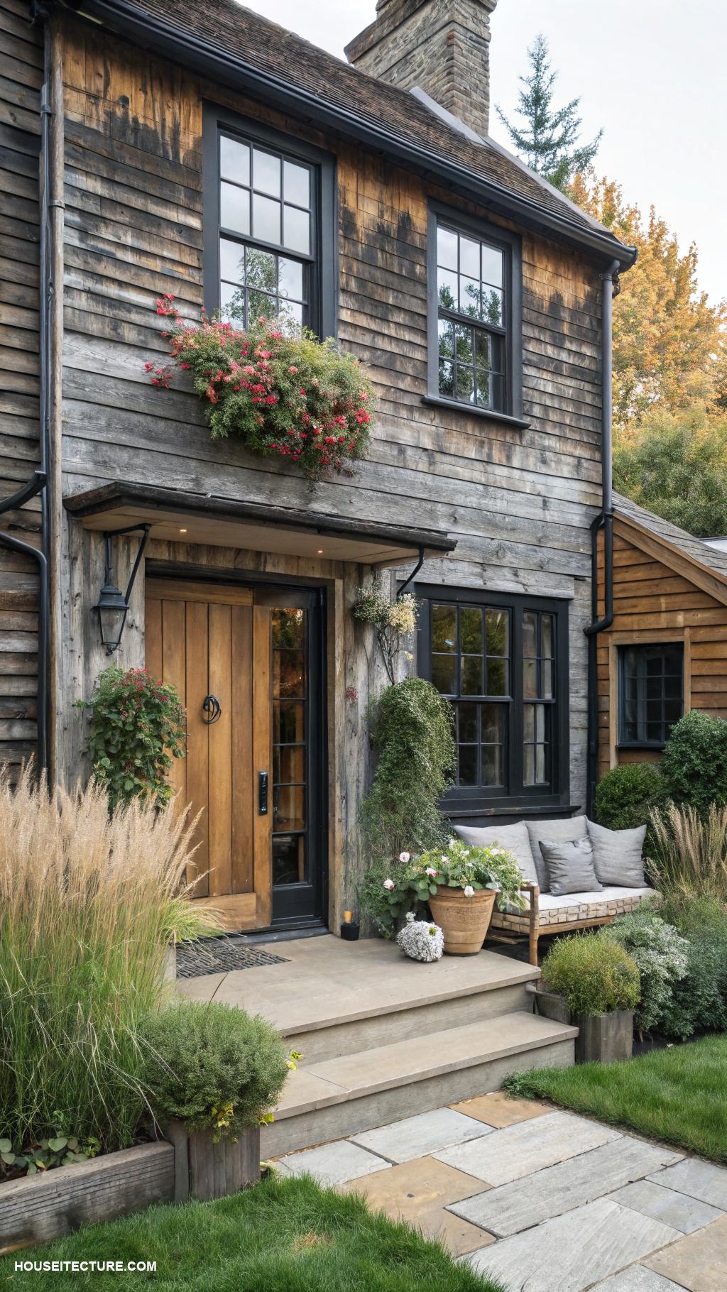 london home exterior Rustic timber cladding
