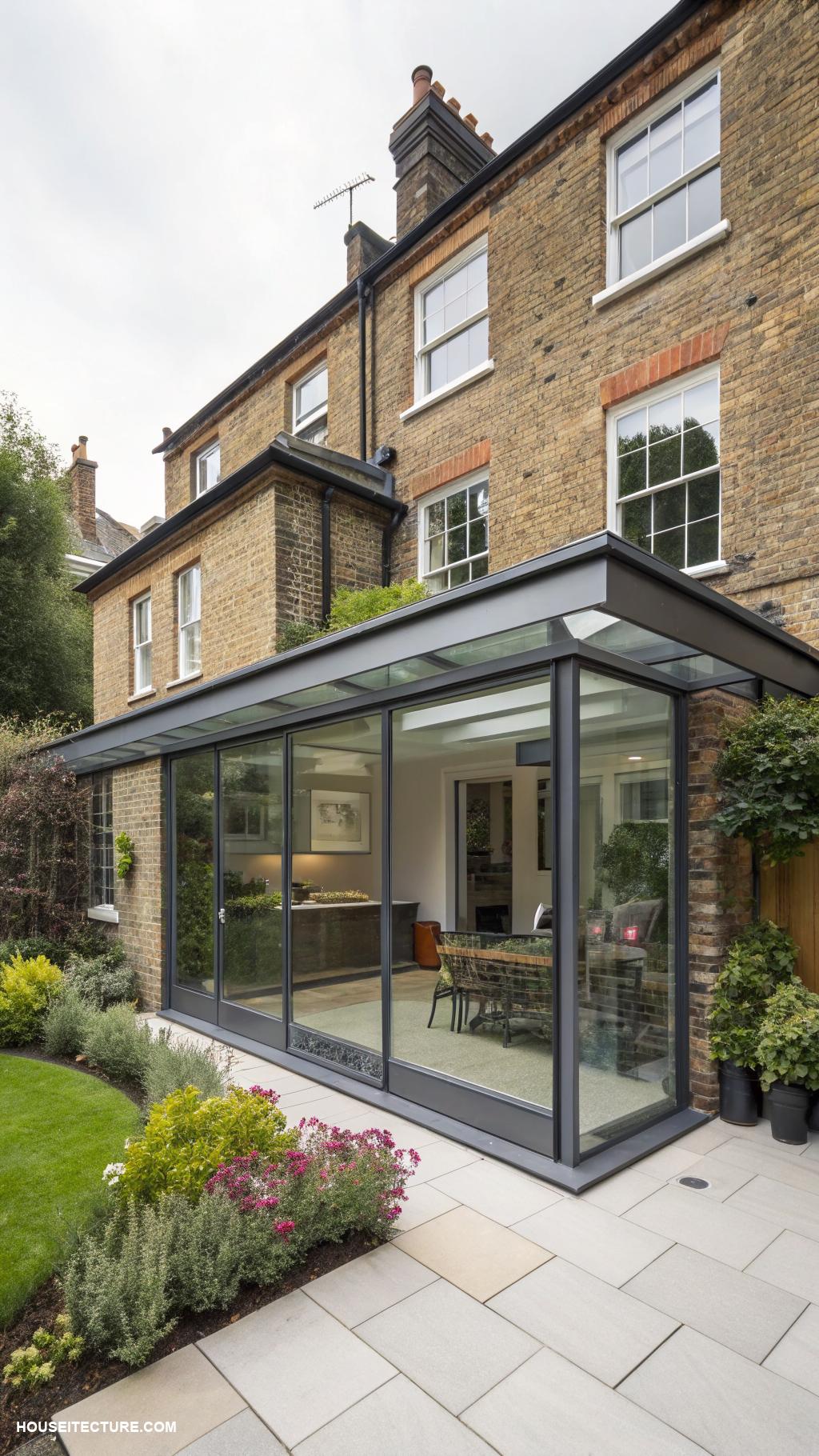 london home exterior Sleek glass extensions