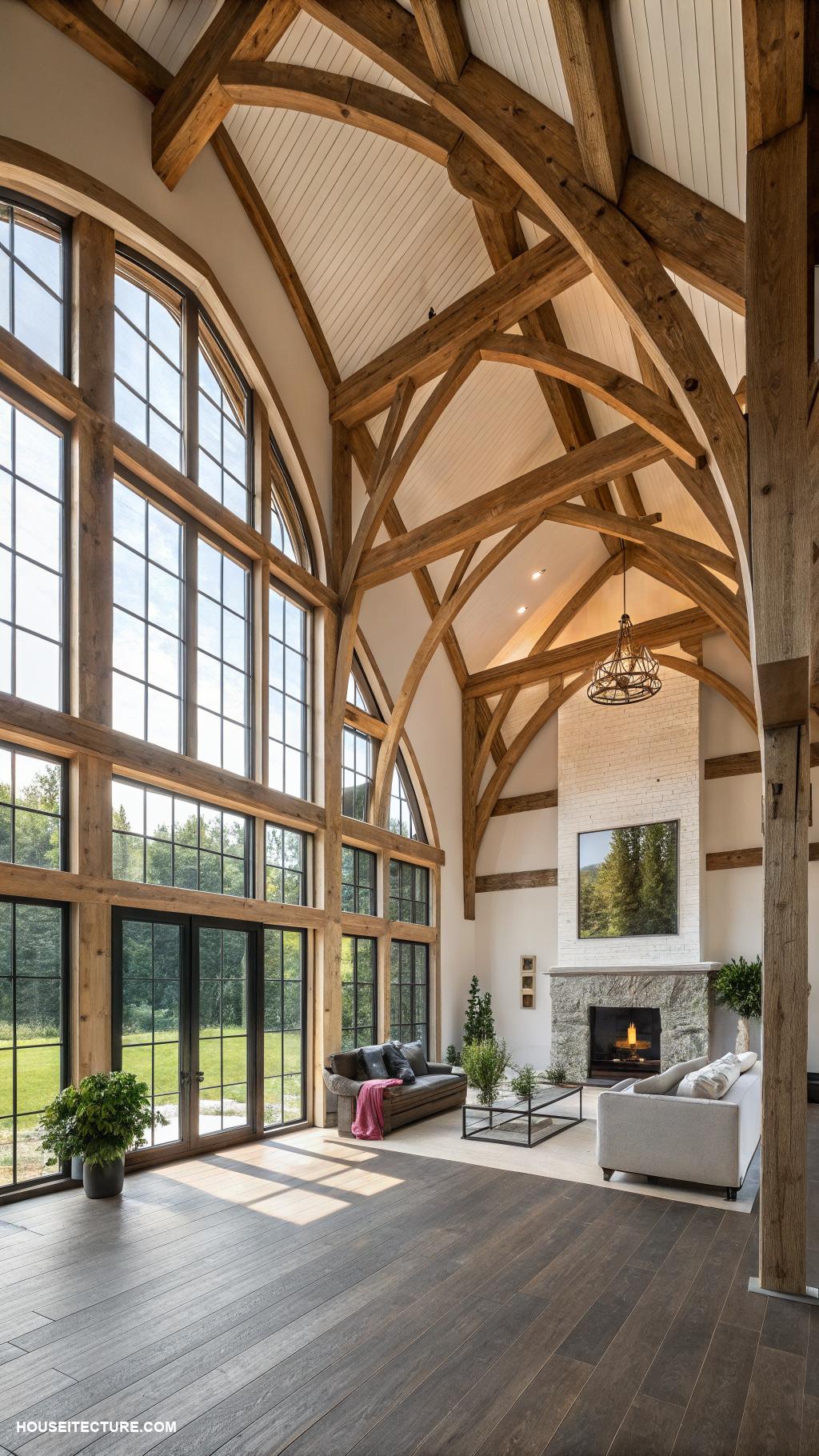 modern barn house Exposed beams adding character and warmth