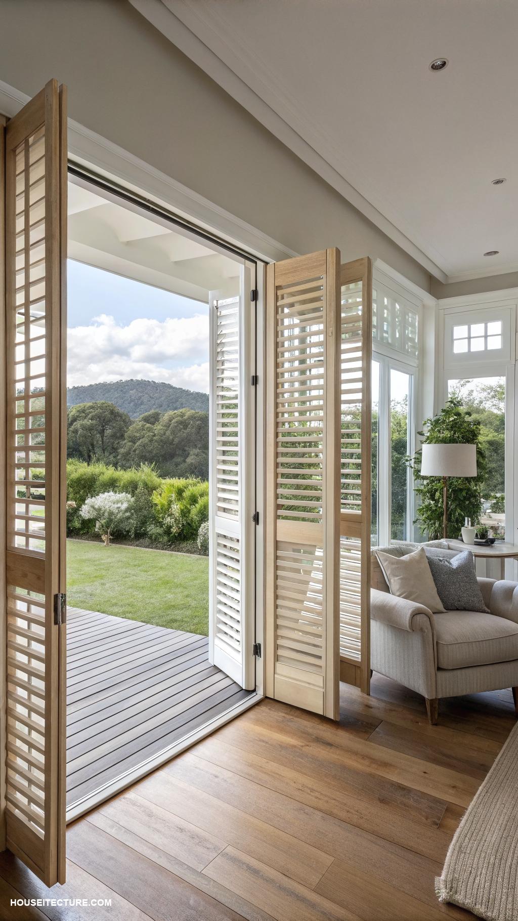 plantation shutters Bi fold shutters for maximizing views