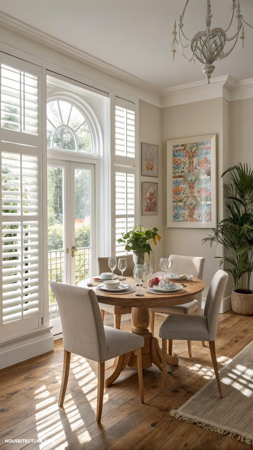 plantation shutters Cafy style shutters for cozy dining spaces