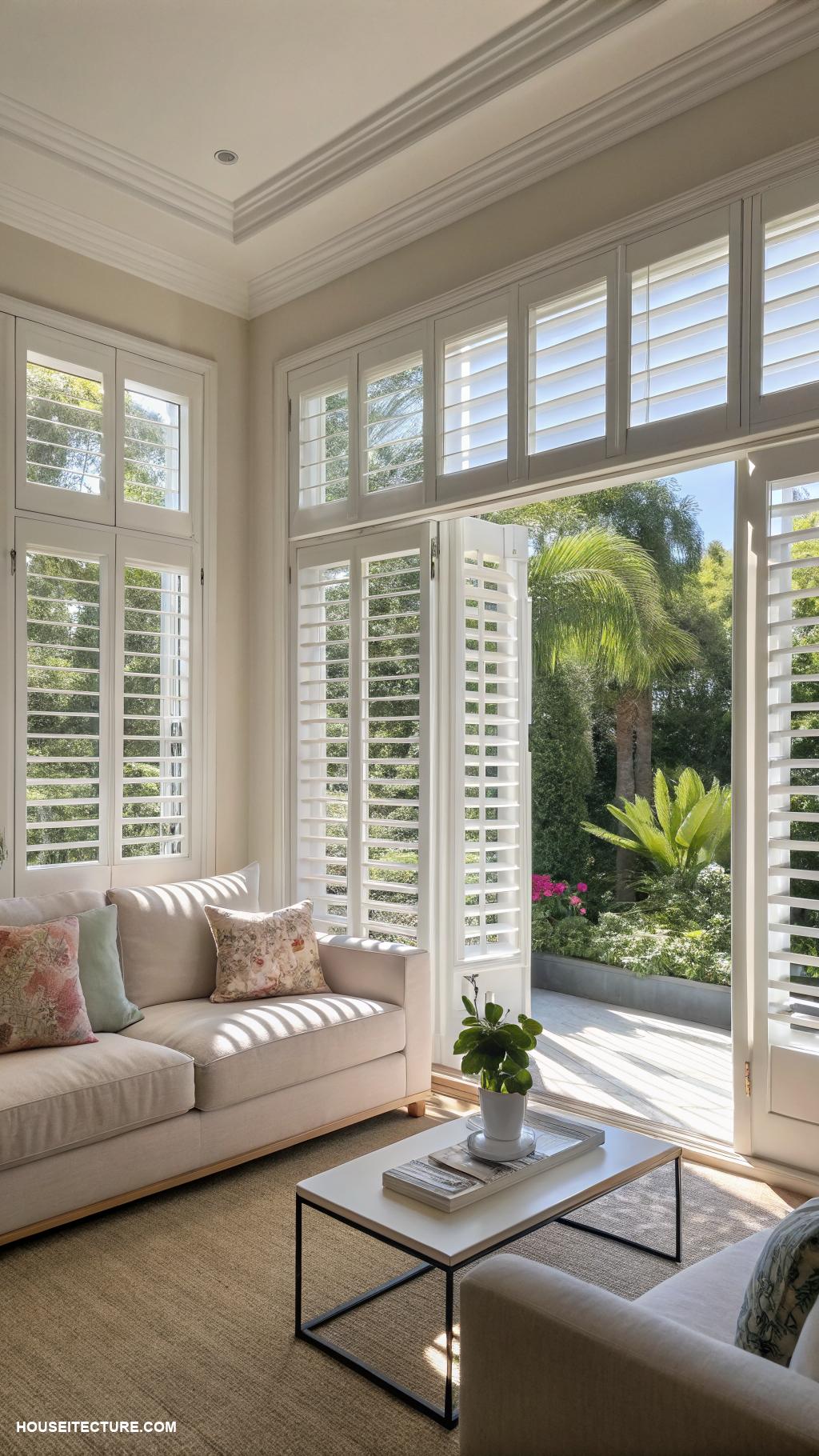 plantation shutters Classic white plantation shutters for elegance