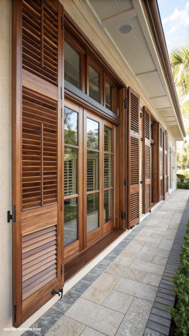 wood shutters Louvered shutters for adjustable light control