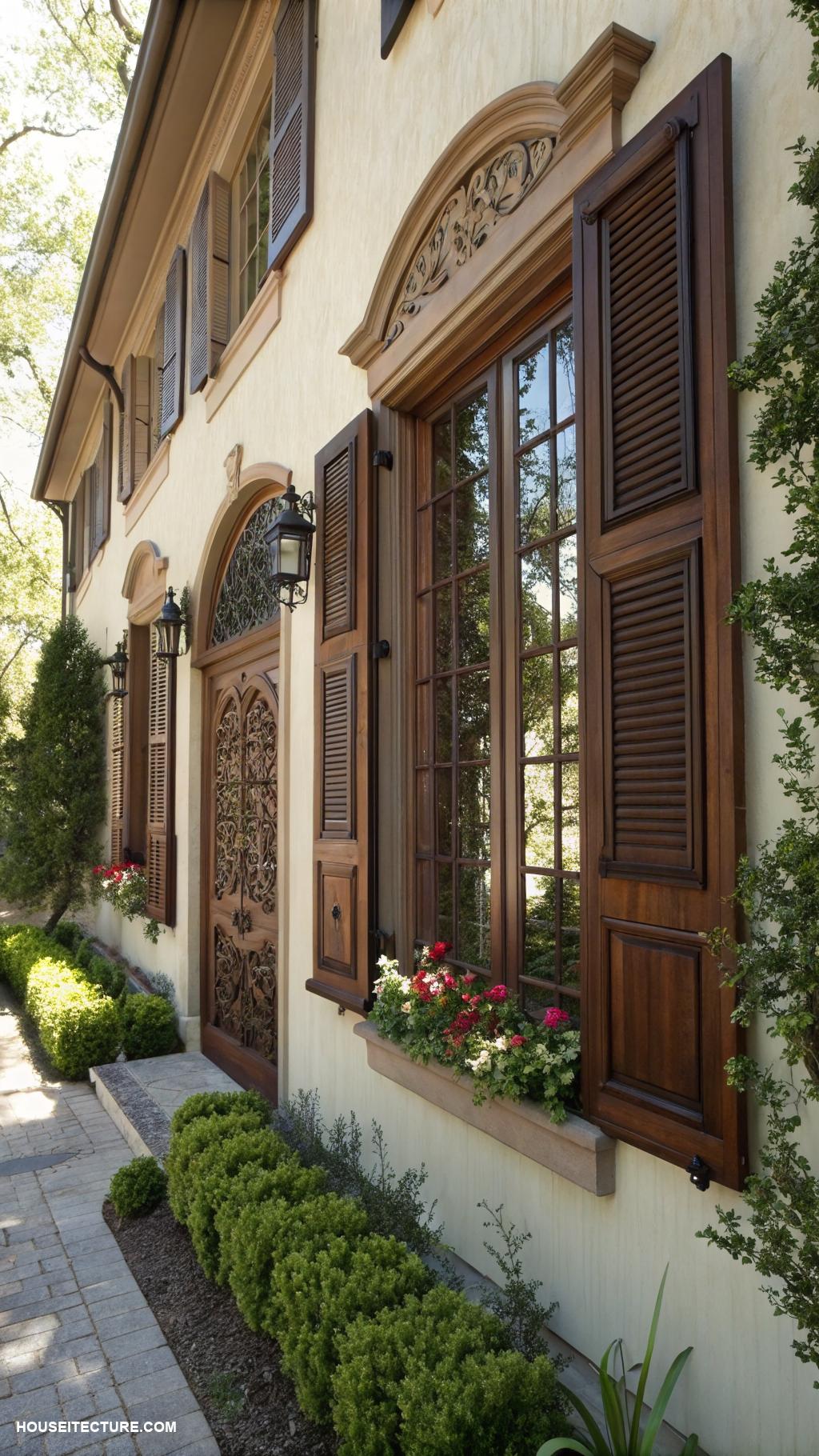 wood shutters Paneled wood shutters for sophisticated beauty