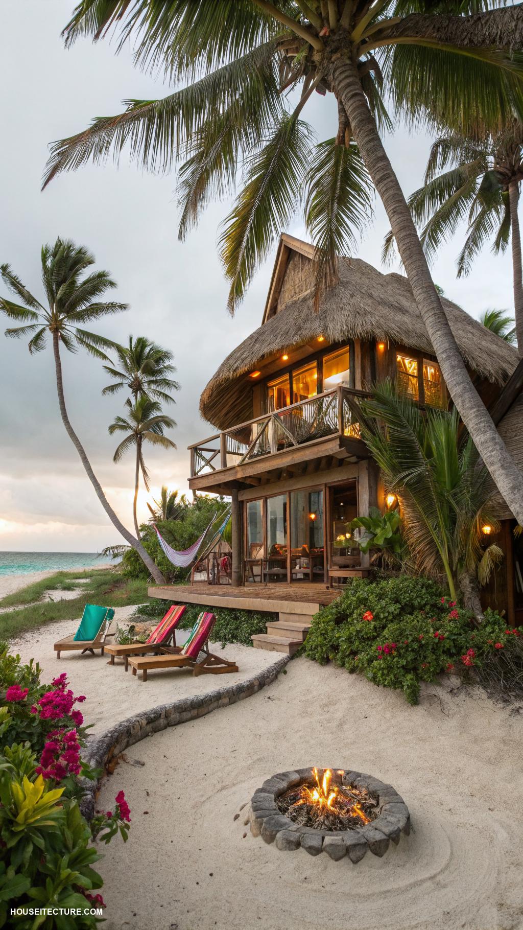 beach bungalows Whimsical treehouse style beach bungalow
