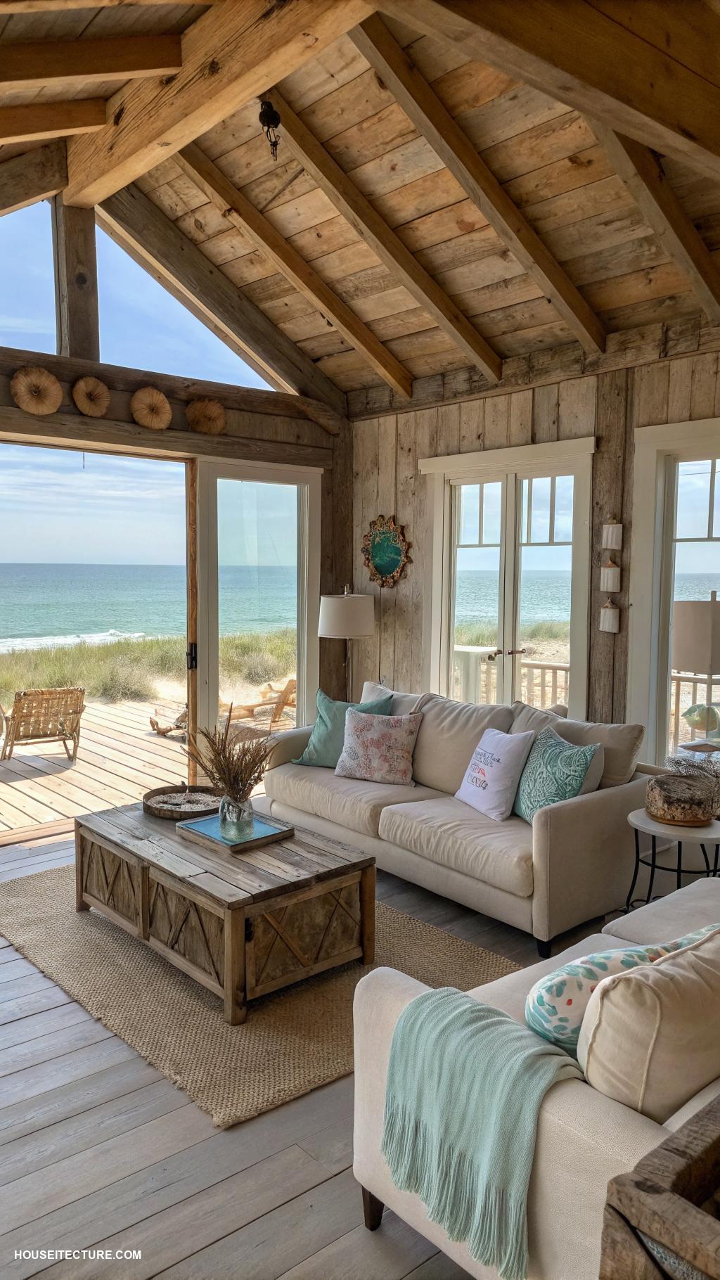 beach cottages Rustic cottage with reclaimed wood interiors