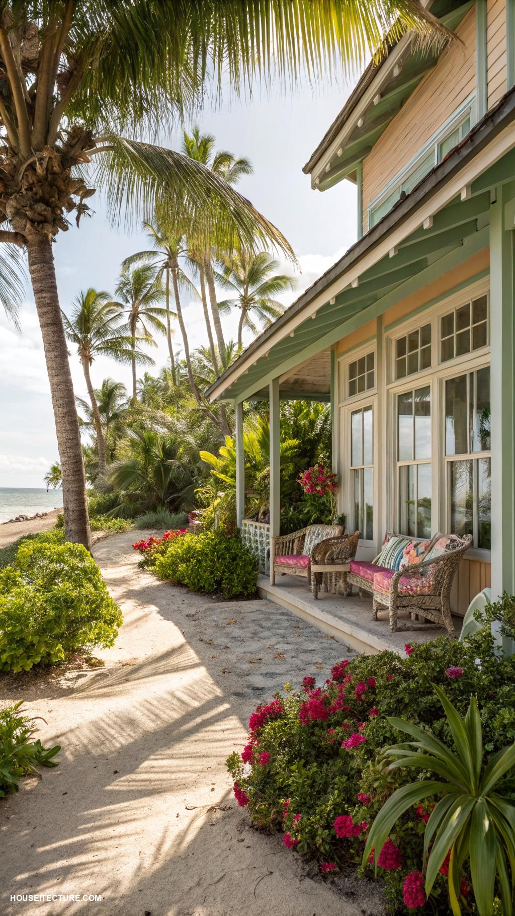 beach house exterior ideas Lush greenery for a lush atmosphere