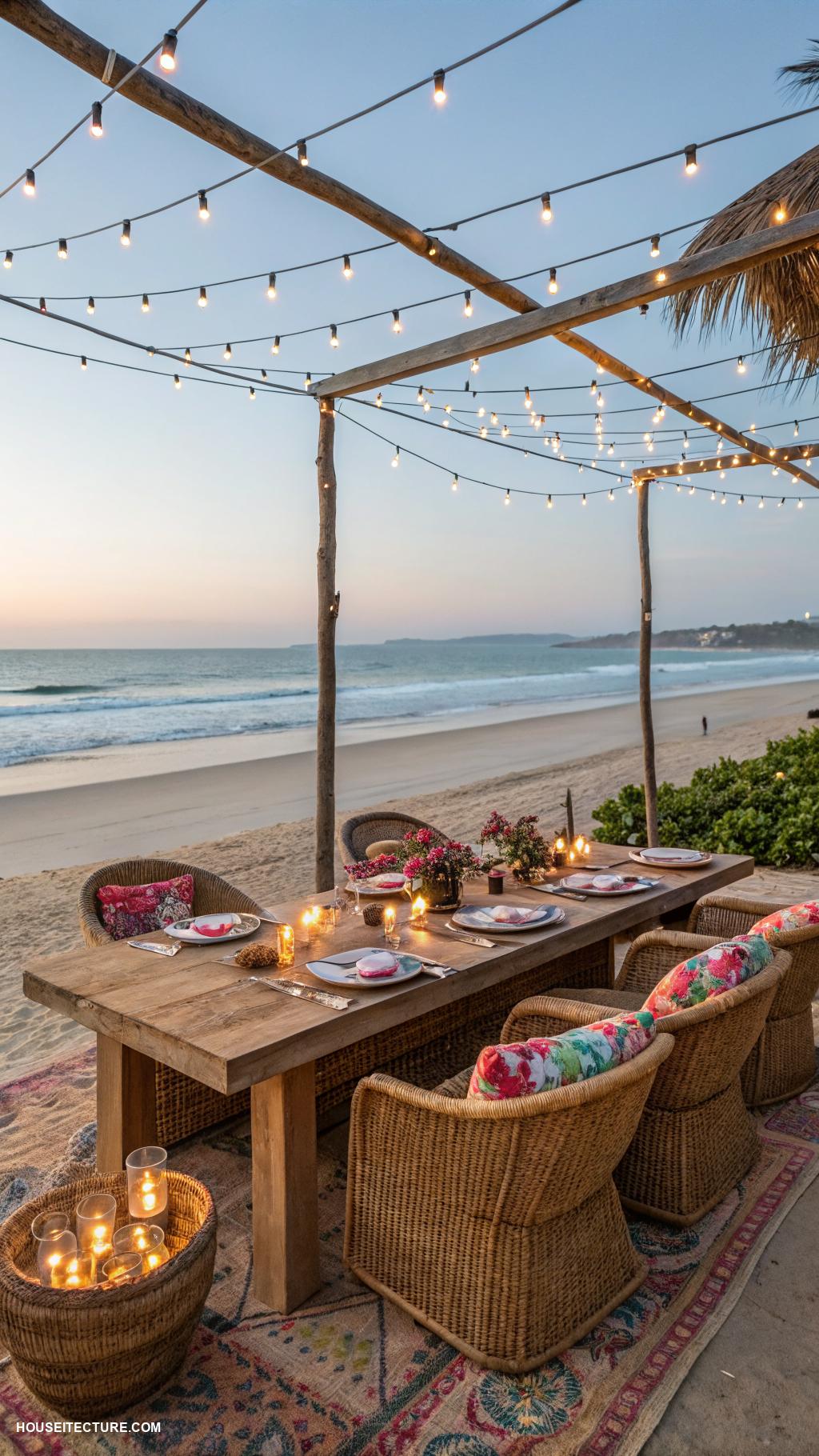 beach house exterior ideas Open air dining area for beach gatherings