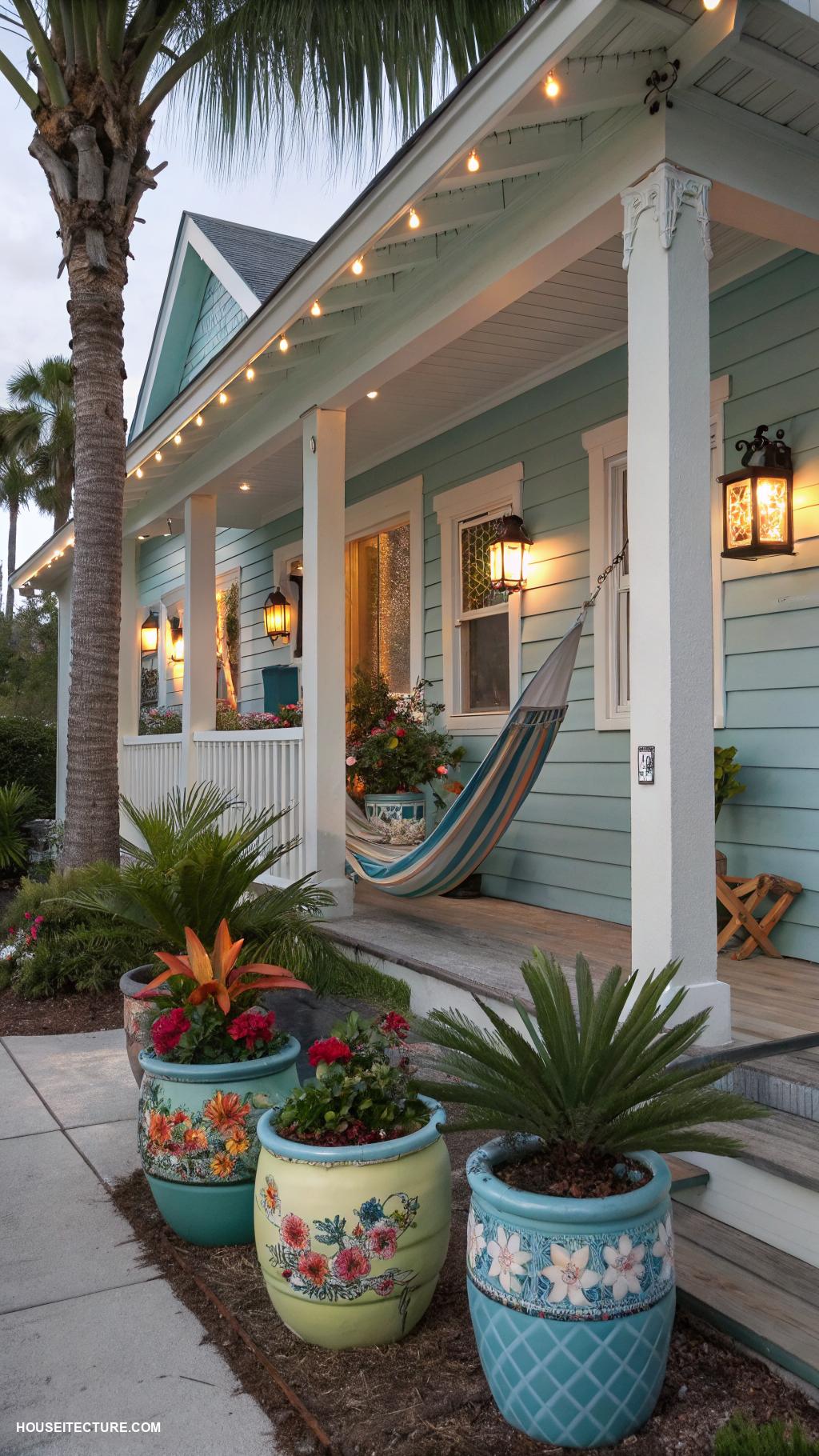 beach house exterior ideas Vibrant seaside themed accents and decor