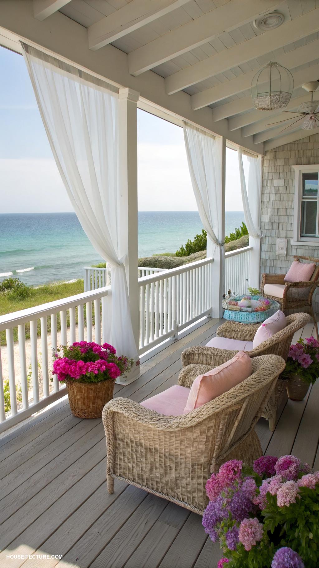 beach house exterior ideas Wraparound porch with ocean views