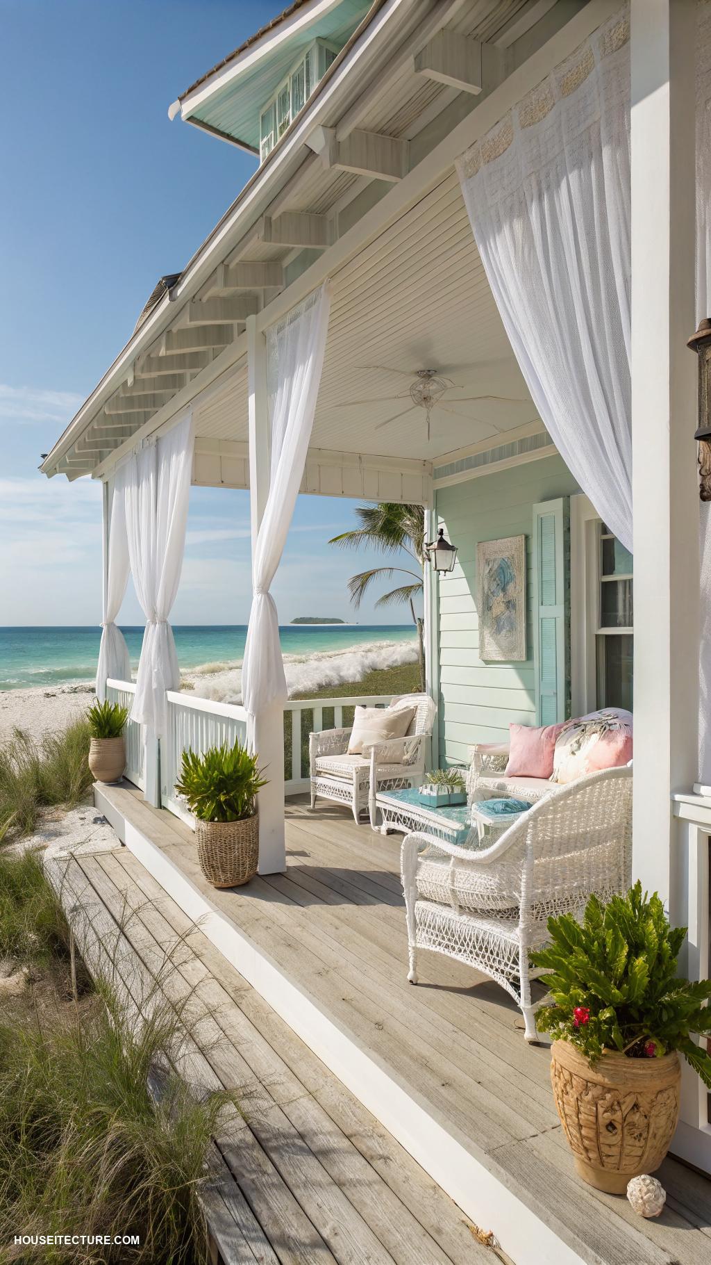 coastal cottages Beachfront retreat with large wraparound porch