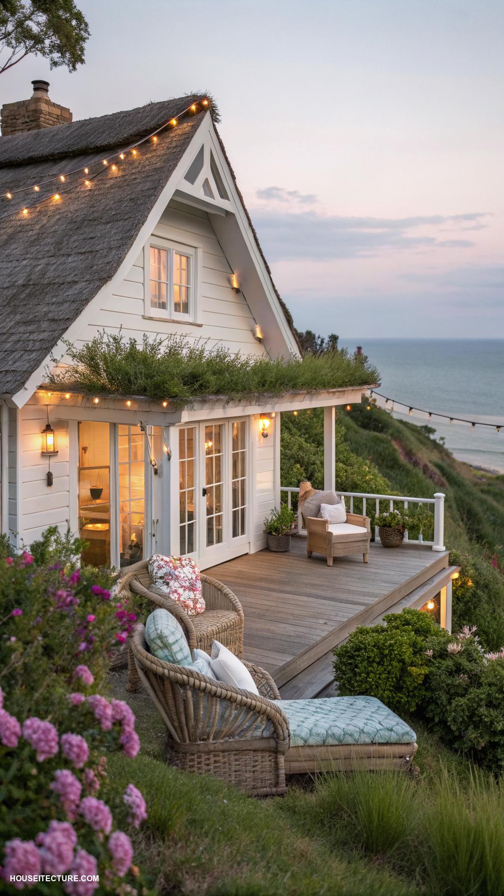 coastal cottages Quaint cottage with ocean view rooftop deck