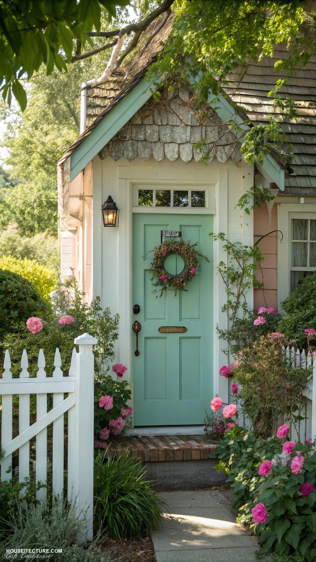 cottage exterior ideas Brightly painted doors for a welcoming touch