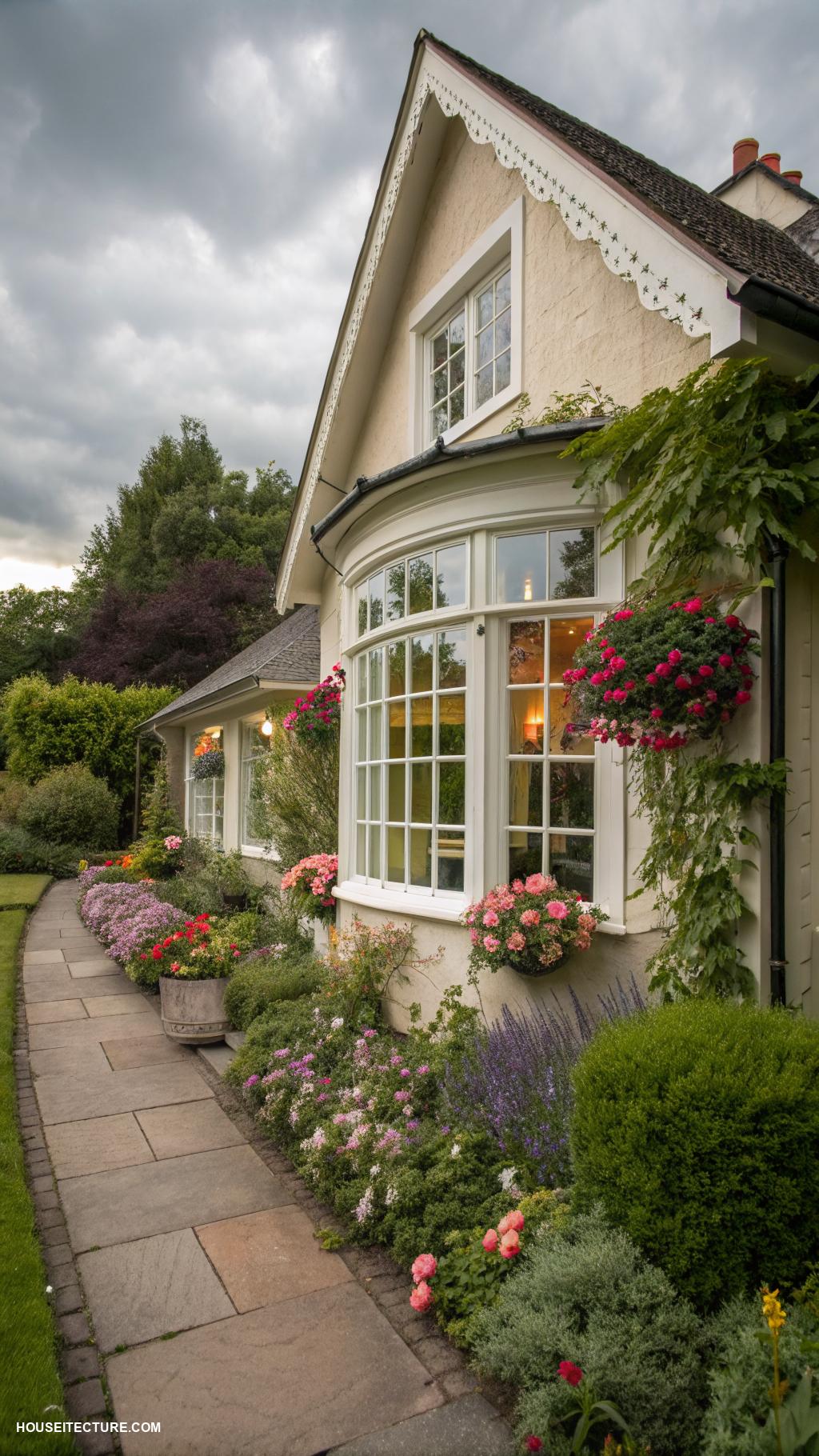 cottage exterior ideas Large windows for airy natural light