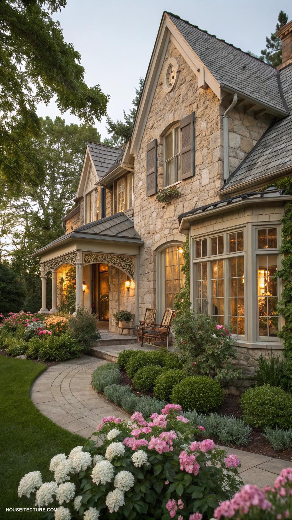 cottage exterior ideas Stone accents for timeless elegance