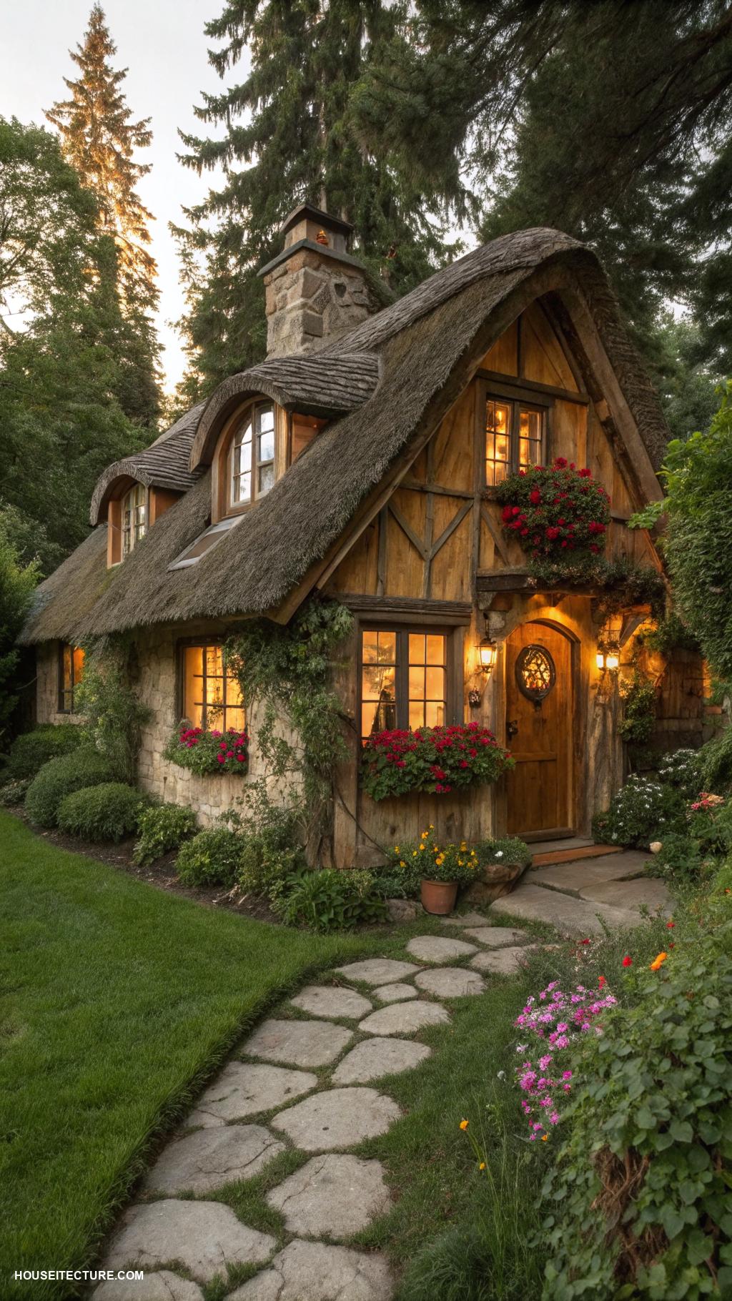 cottage home designs Charming tiny cottage with rustic wood accents