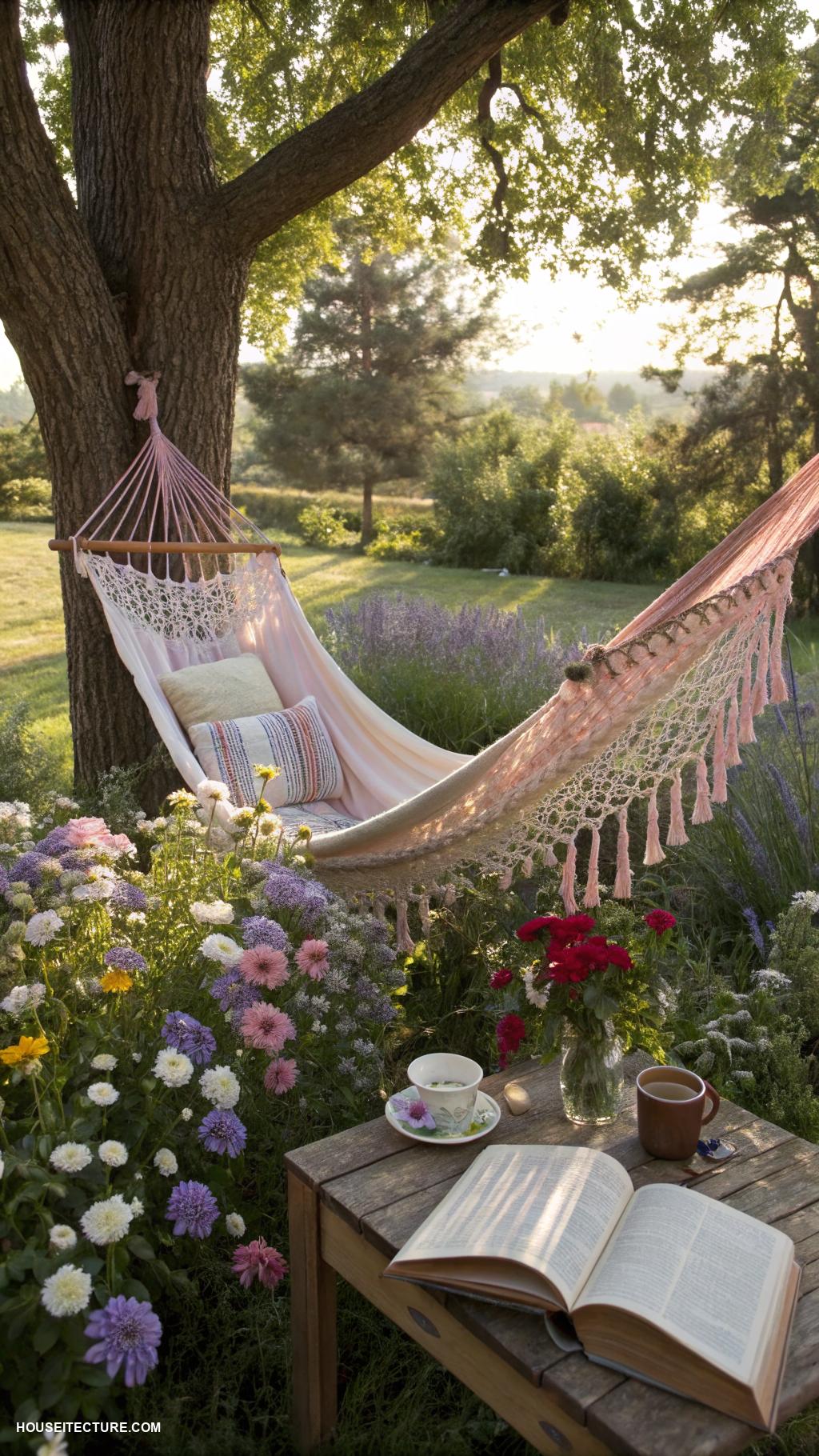 cottage life Install hammock for lazy afternoons