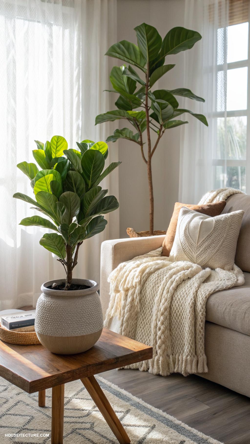 cozy house Indoor plants for fresh air and beauty