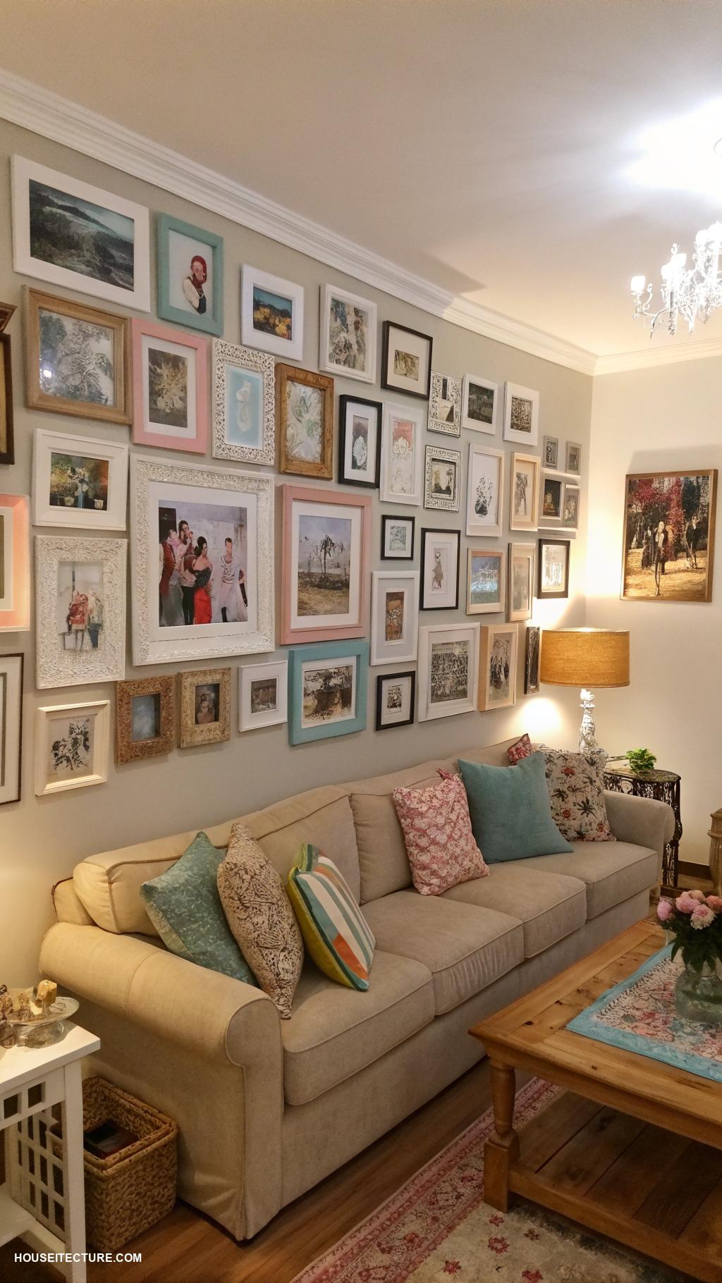 cozy house Personalized photo wall for a homey feel