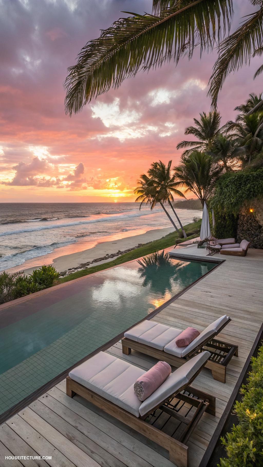 dream beach houses Infinity pool overlooking the shoreline