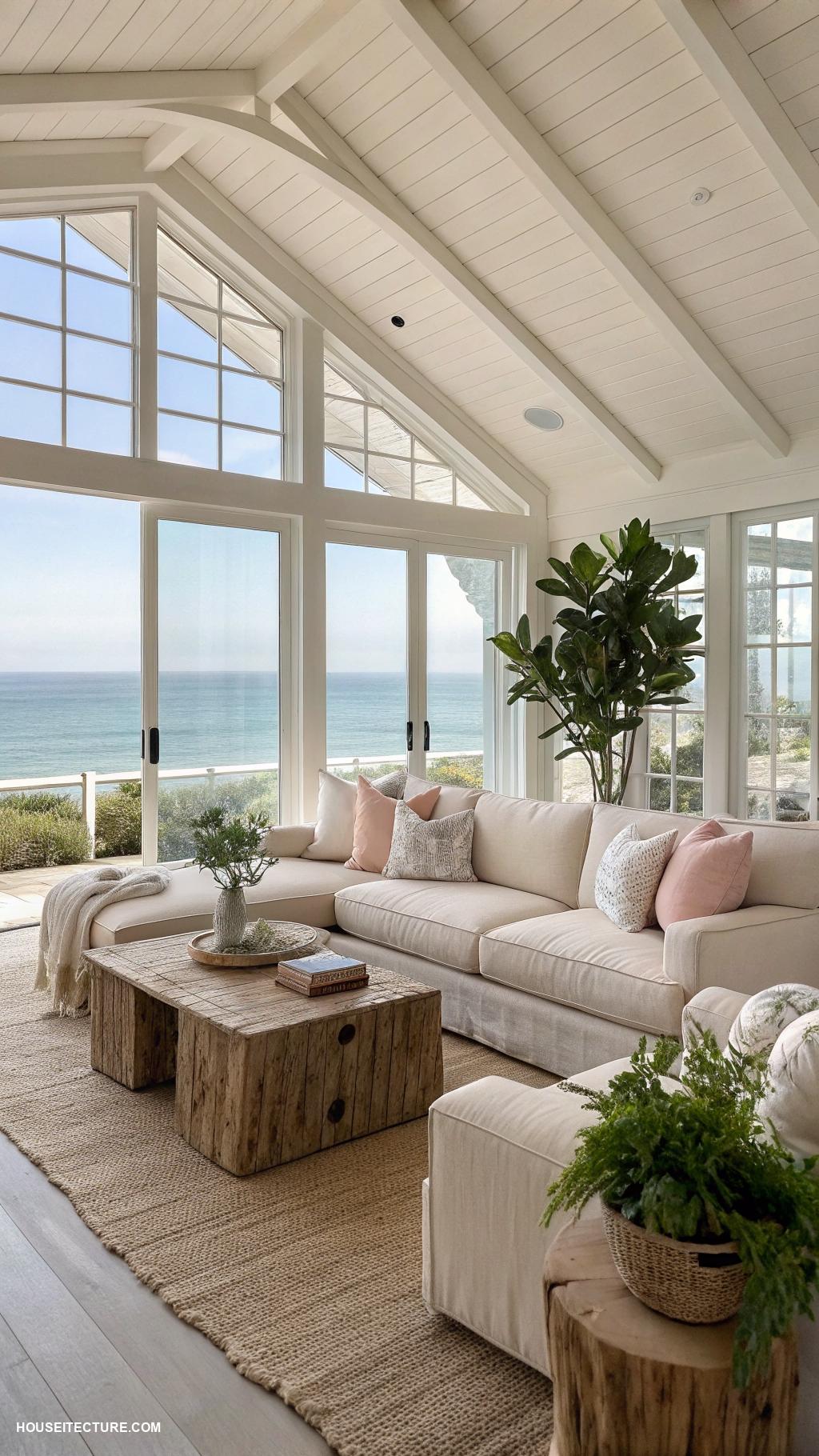 dream beach houses Open concept living with ocean views