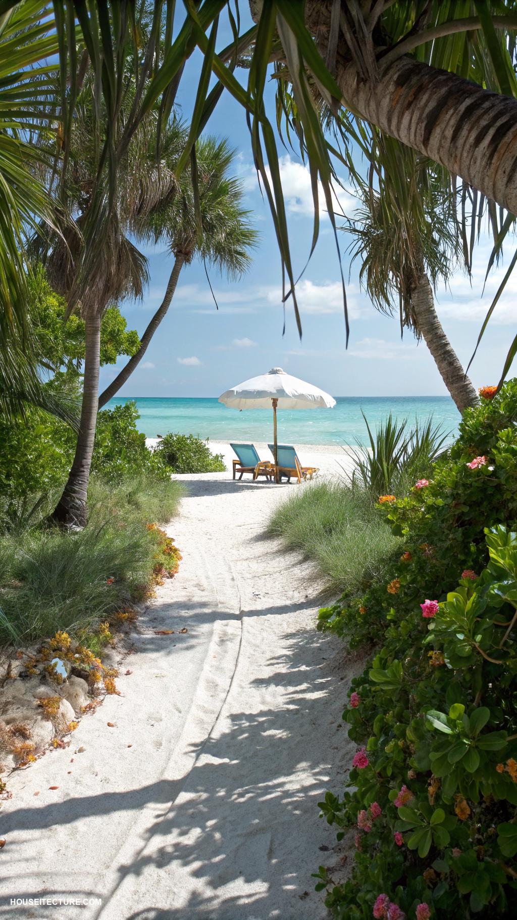 dream beach houses Private path leading directly to the beach