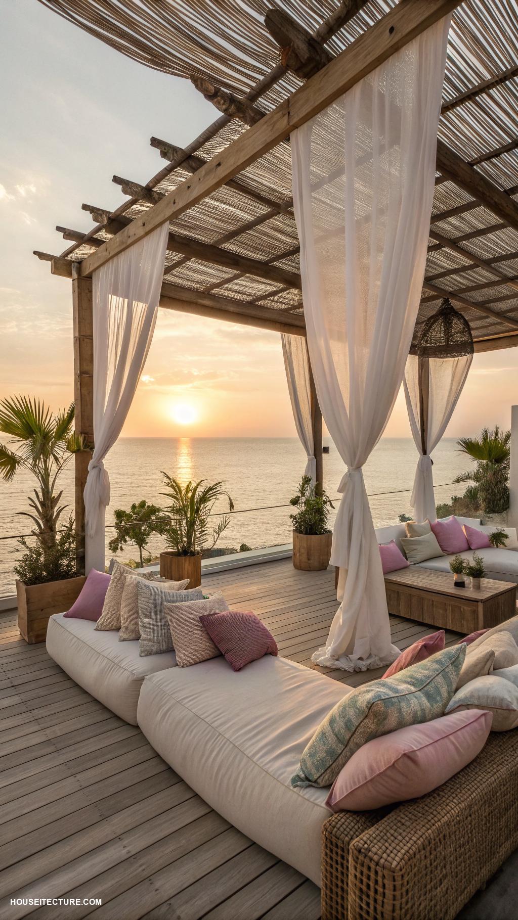 dream beach houses Rooftop deck for sunset lounging