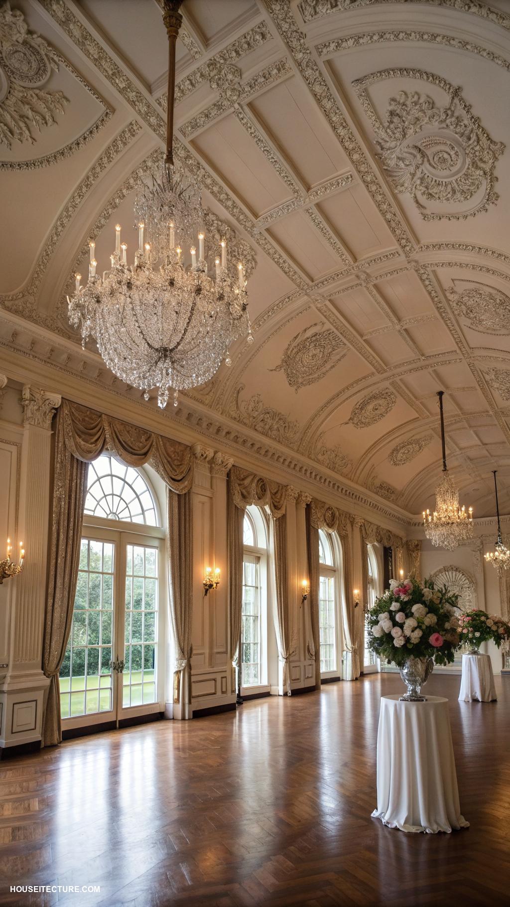english manor houses Elegant ballroom for grand entertaining spaces