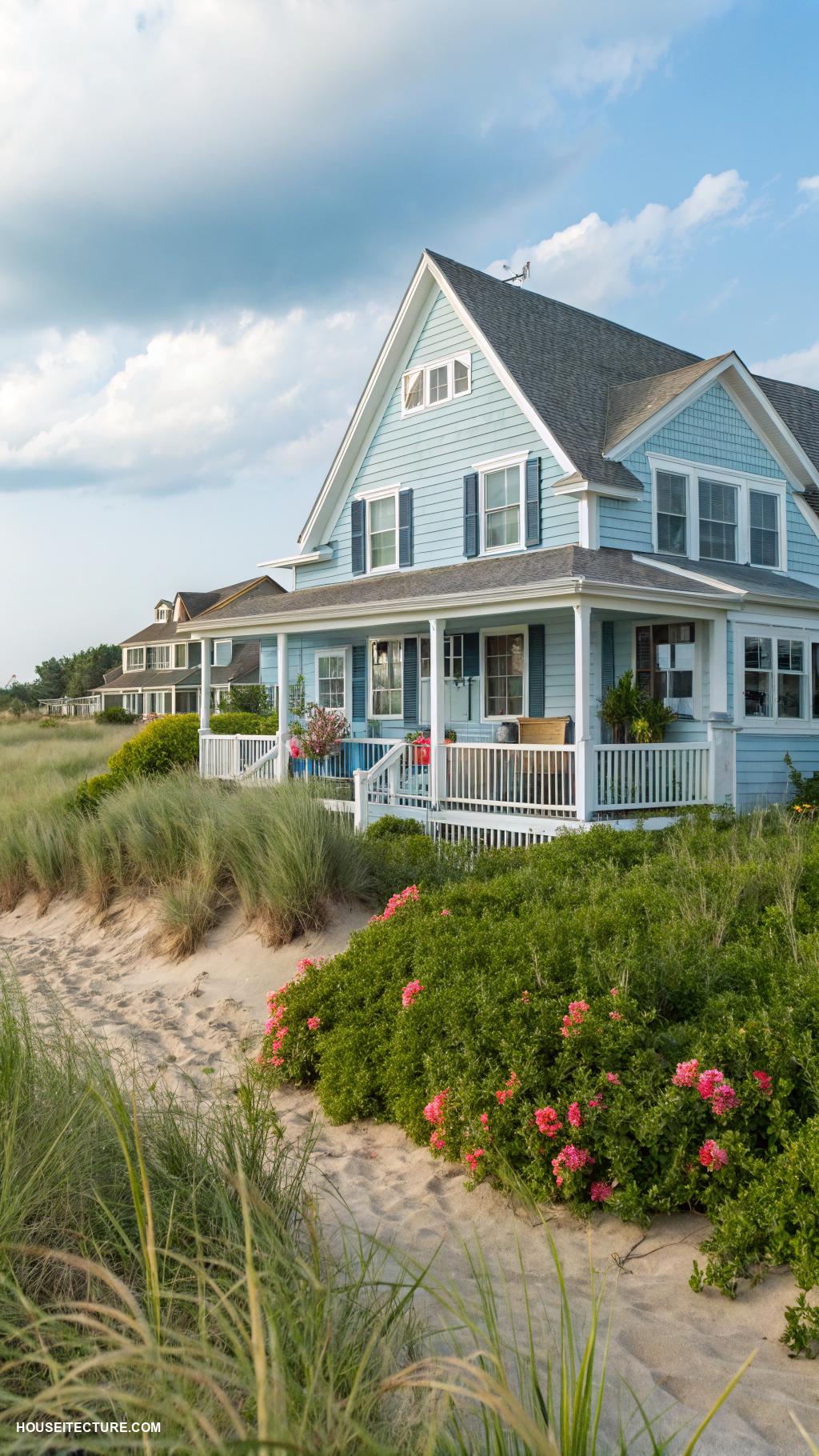 exterior house colors Light blue for a coastal charm