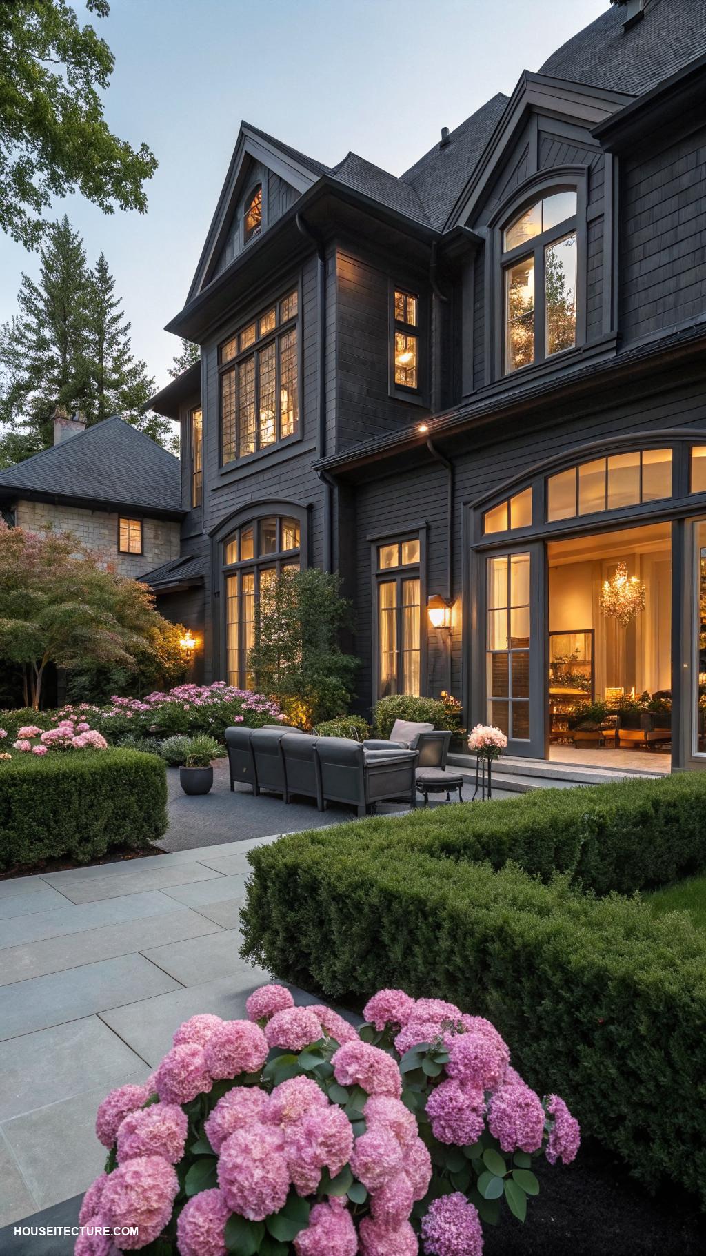 exterior house colors Rich charcoal for dramatic appeal