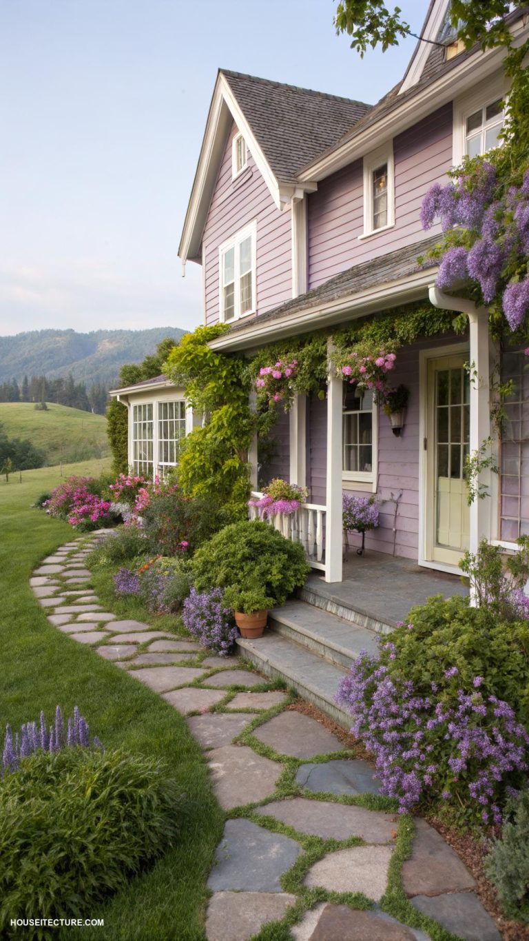 exterior house colors Soft lavender for a unique twist