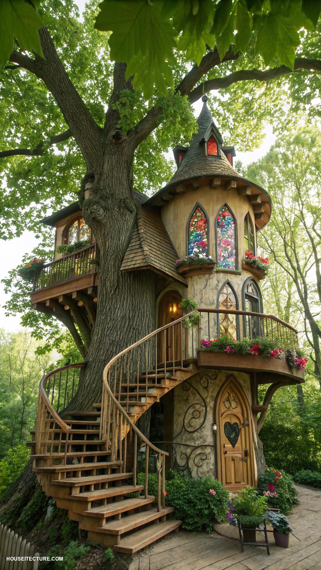 fairy tree houses Tree house resembling a fairytale castle