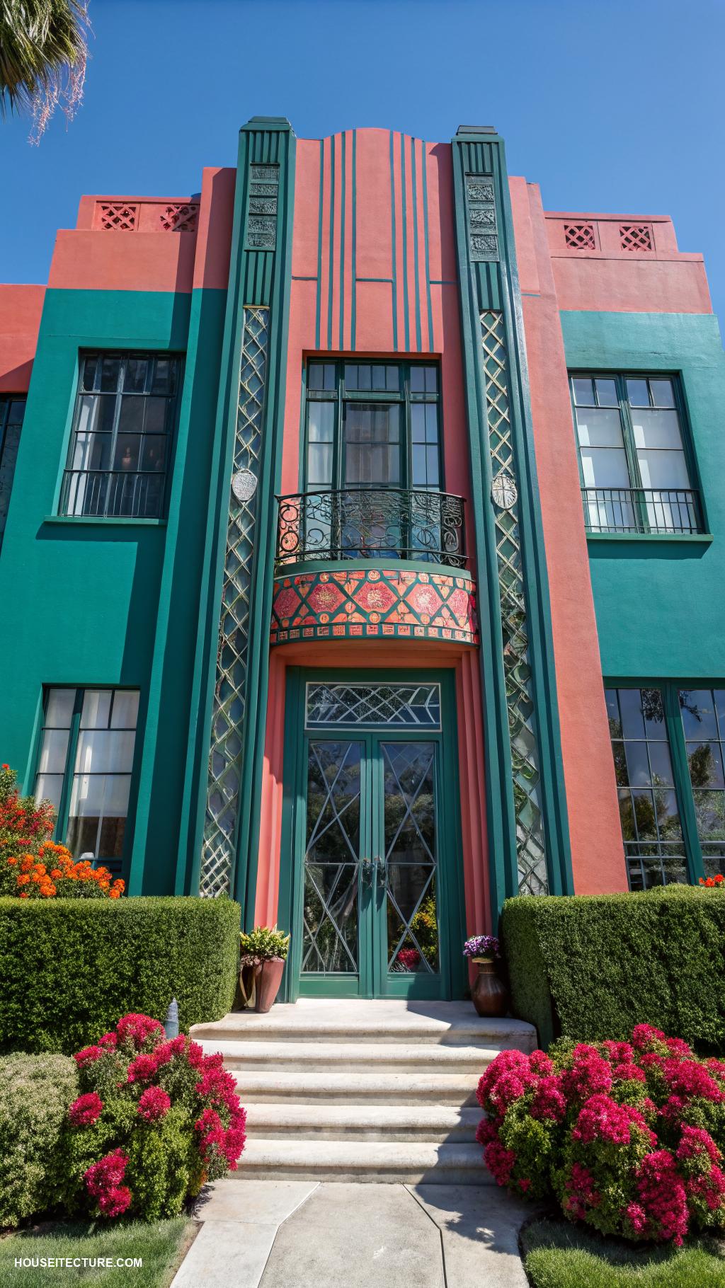 mansions in england Art Deco mansion with bold colors