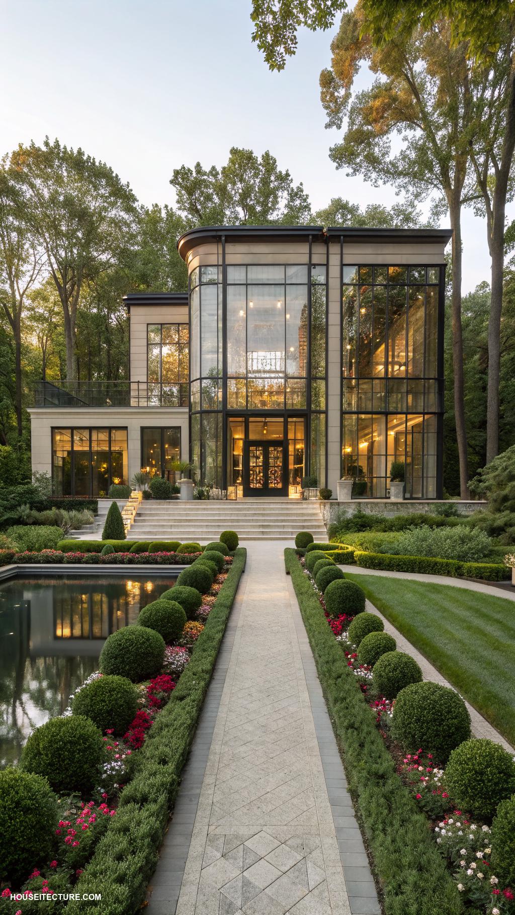 mansions in england Modern mansion with glass facade