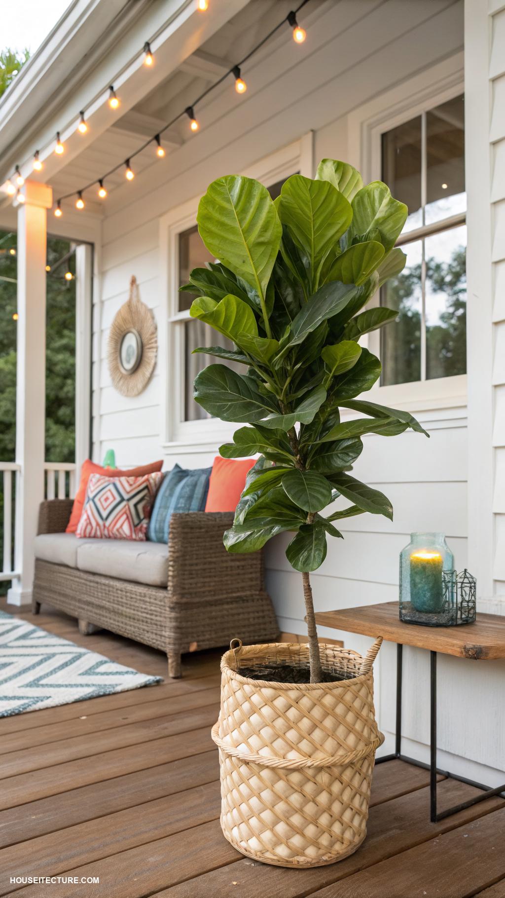 modern porch Potted plants for vibrant greenery