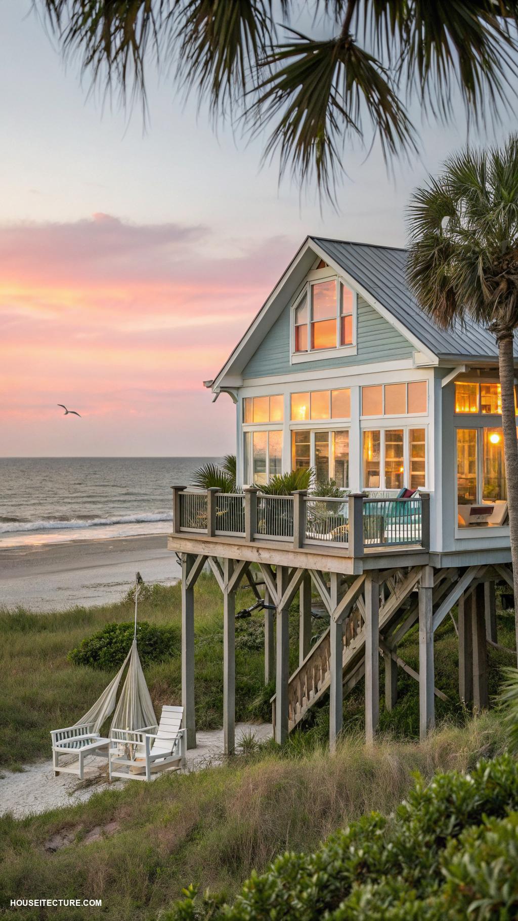 north carolina island houses Stilt house offering stunning sunset experiences