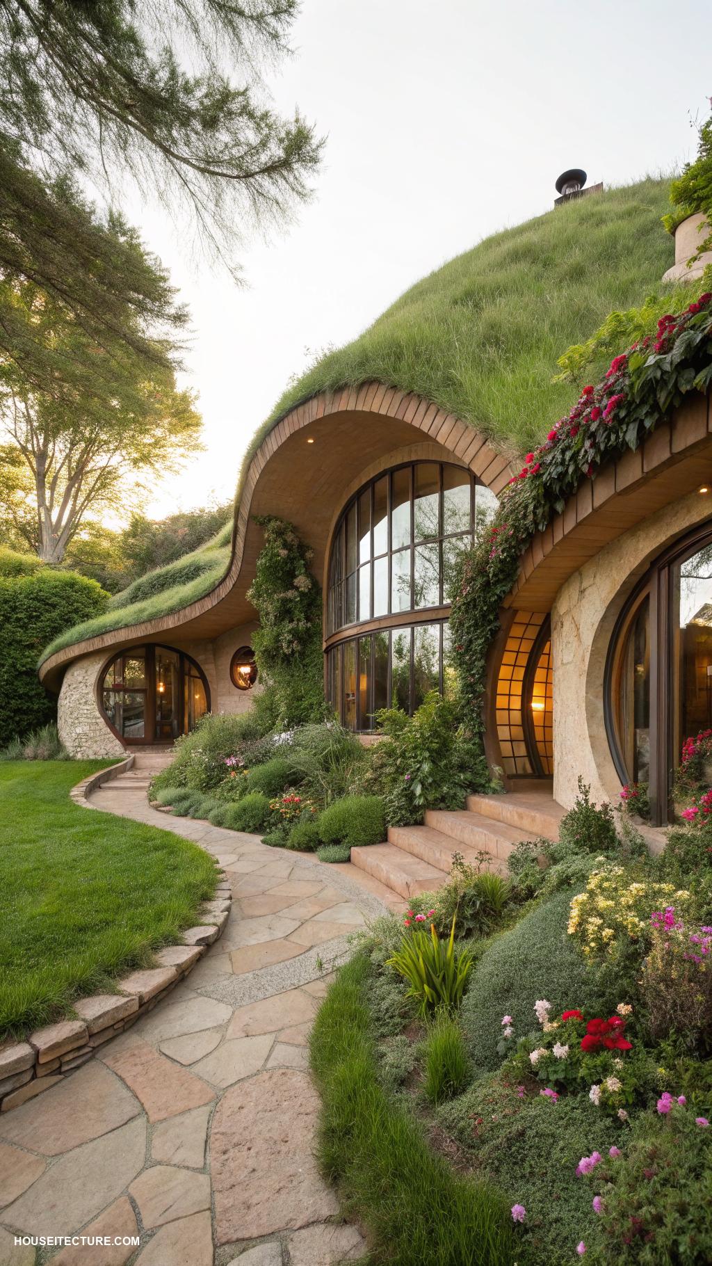 organic architecture Create curved structures mimicking natural forms