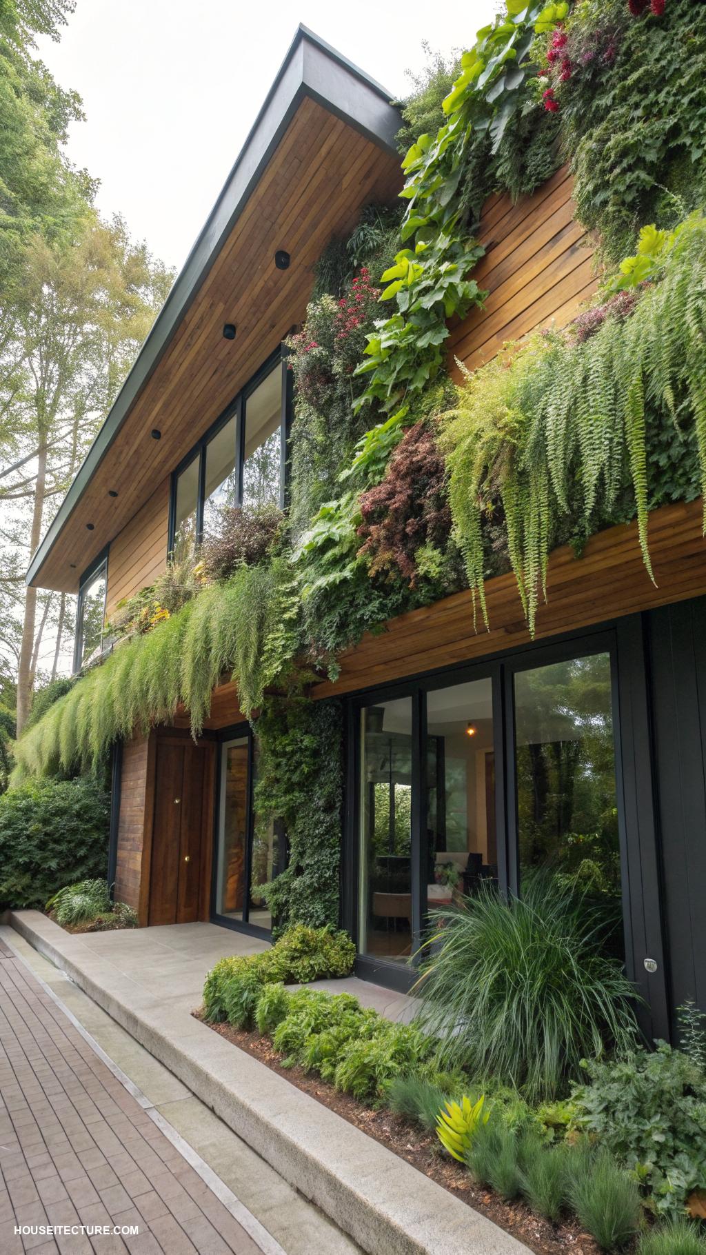 organic architecture Integrate living walls for natural insulation