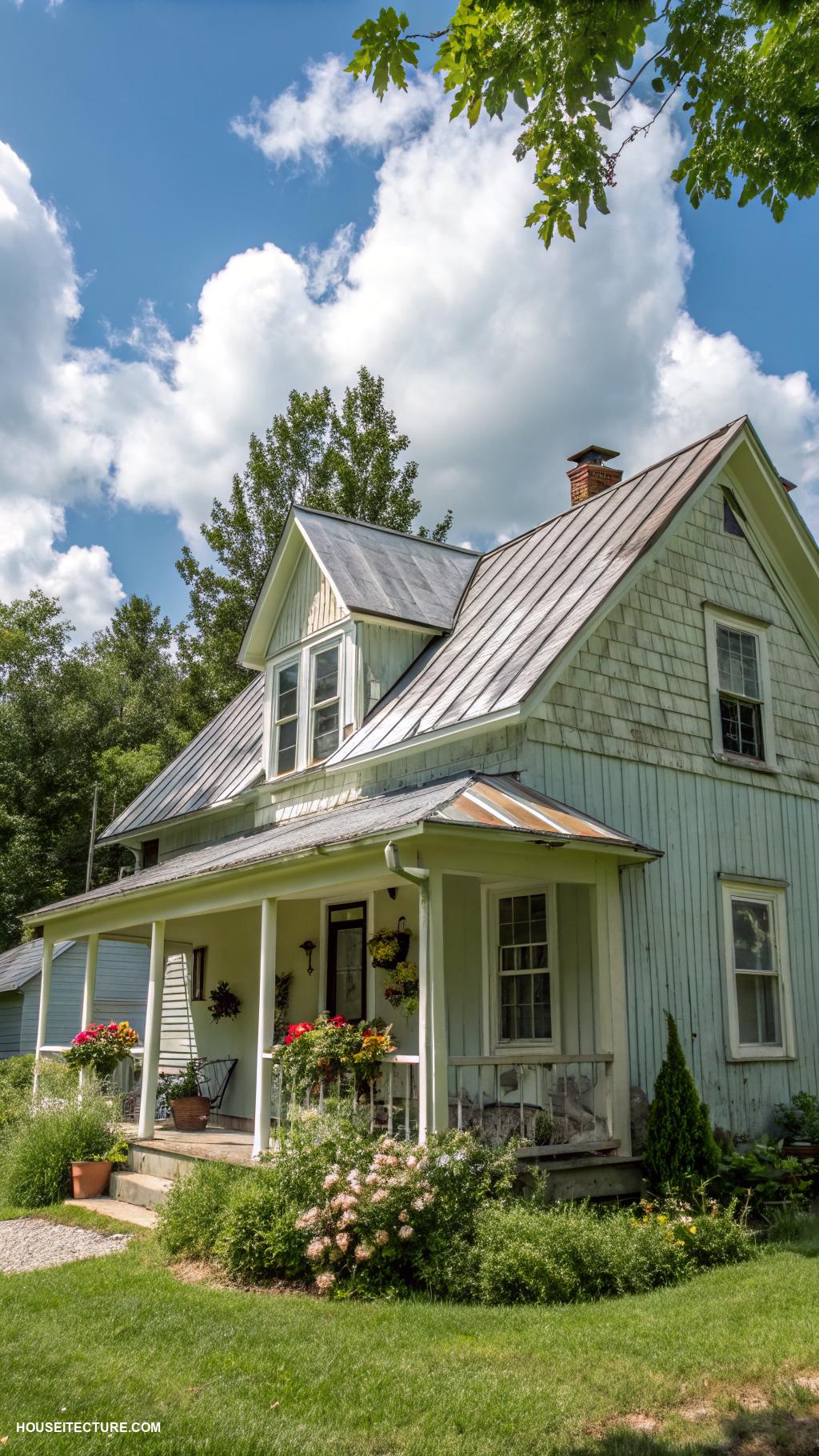 small old farmhouse Metal roof for rustic charm and durability